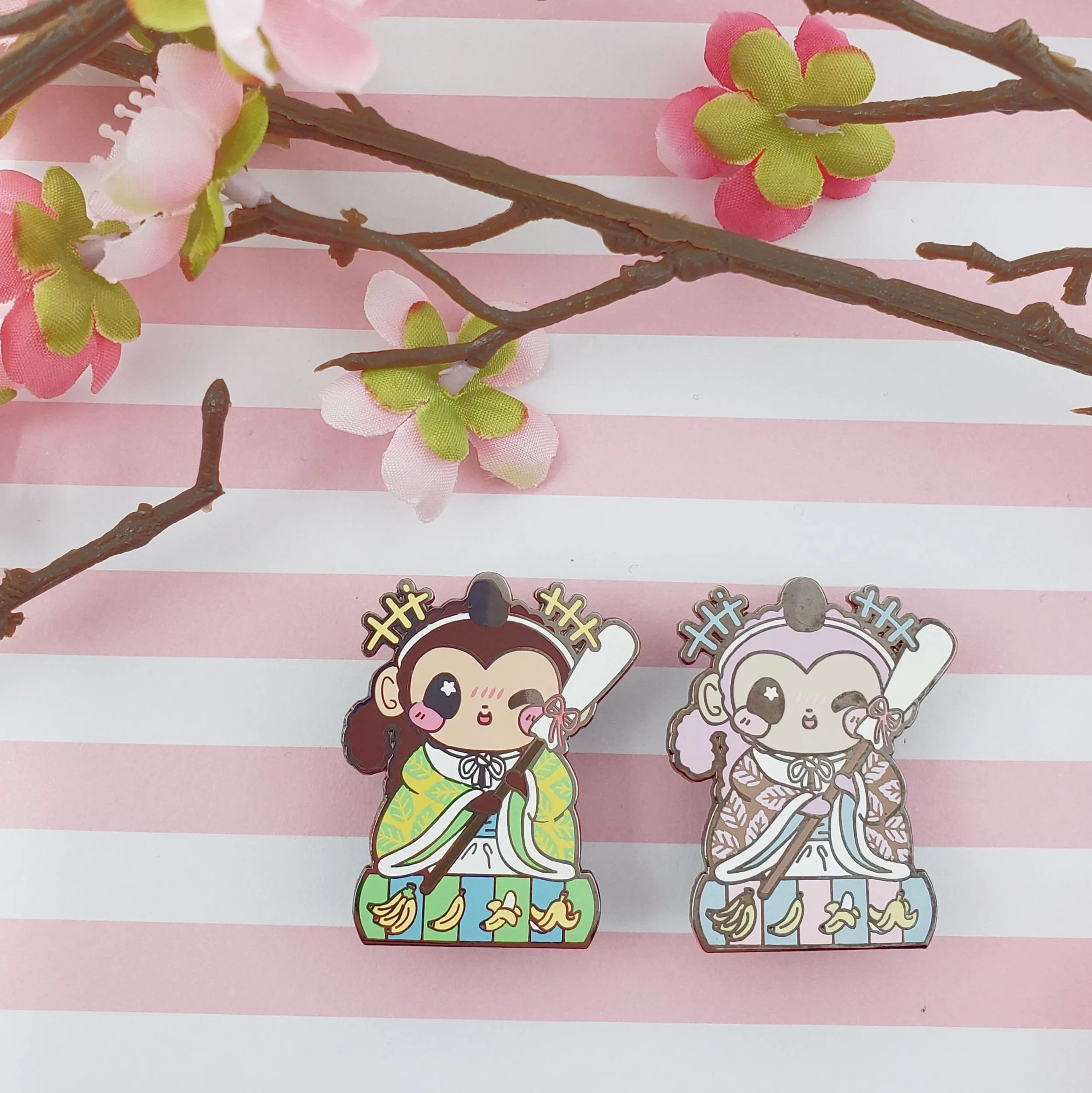 Helper Monkey: Girl's Day Animal Enamel Pins