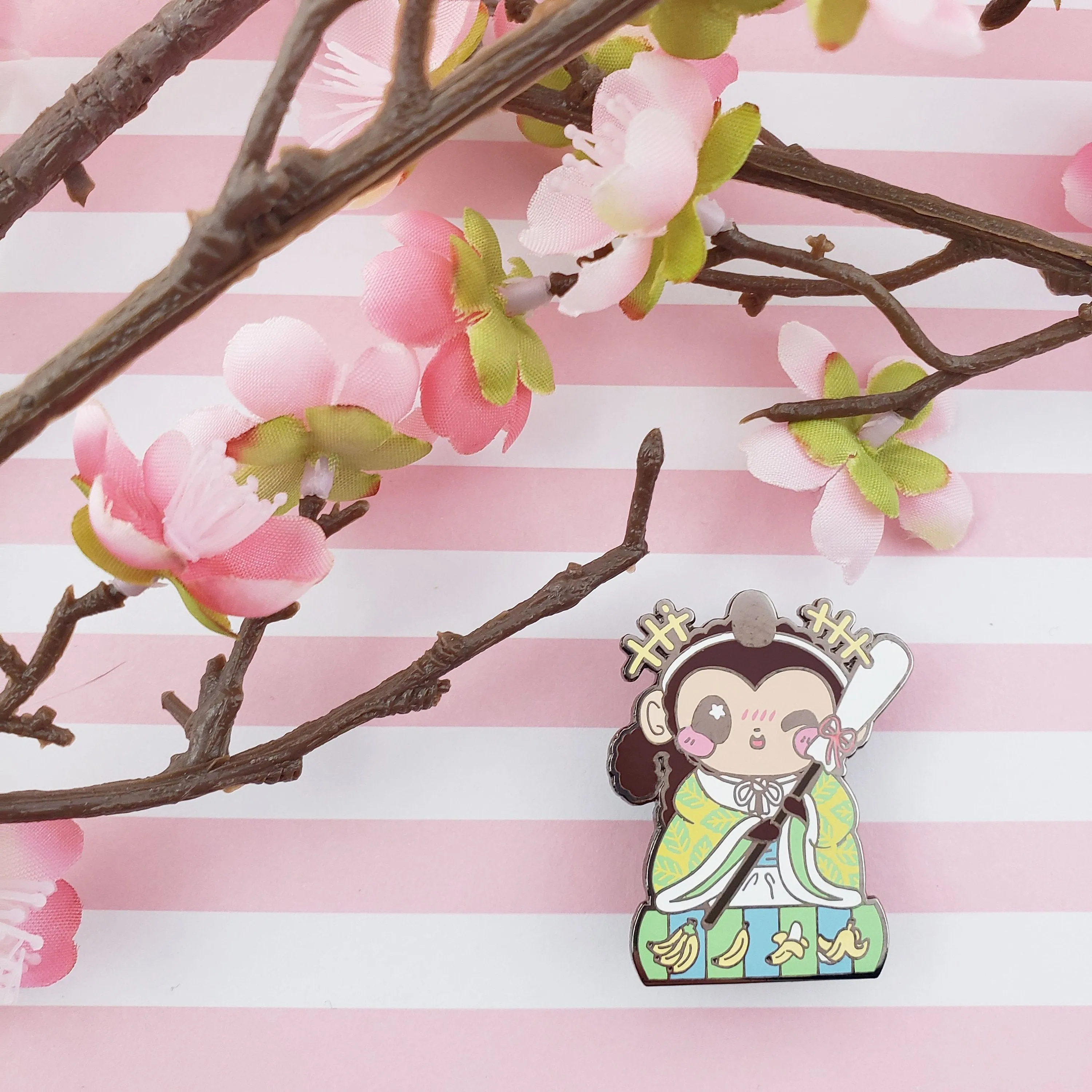 Helper Monkey: Girl's Day Animal Enamel Pins