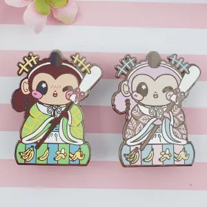Helper Monkey: Girl's Day Animal Enamel Pins