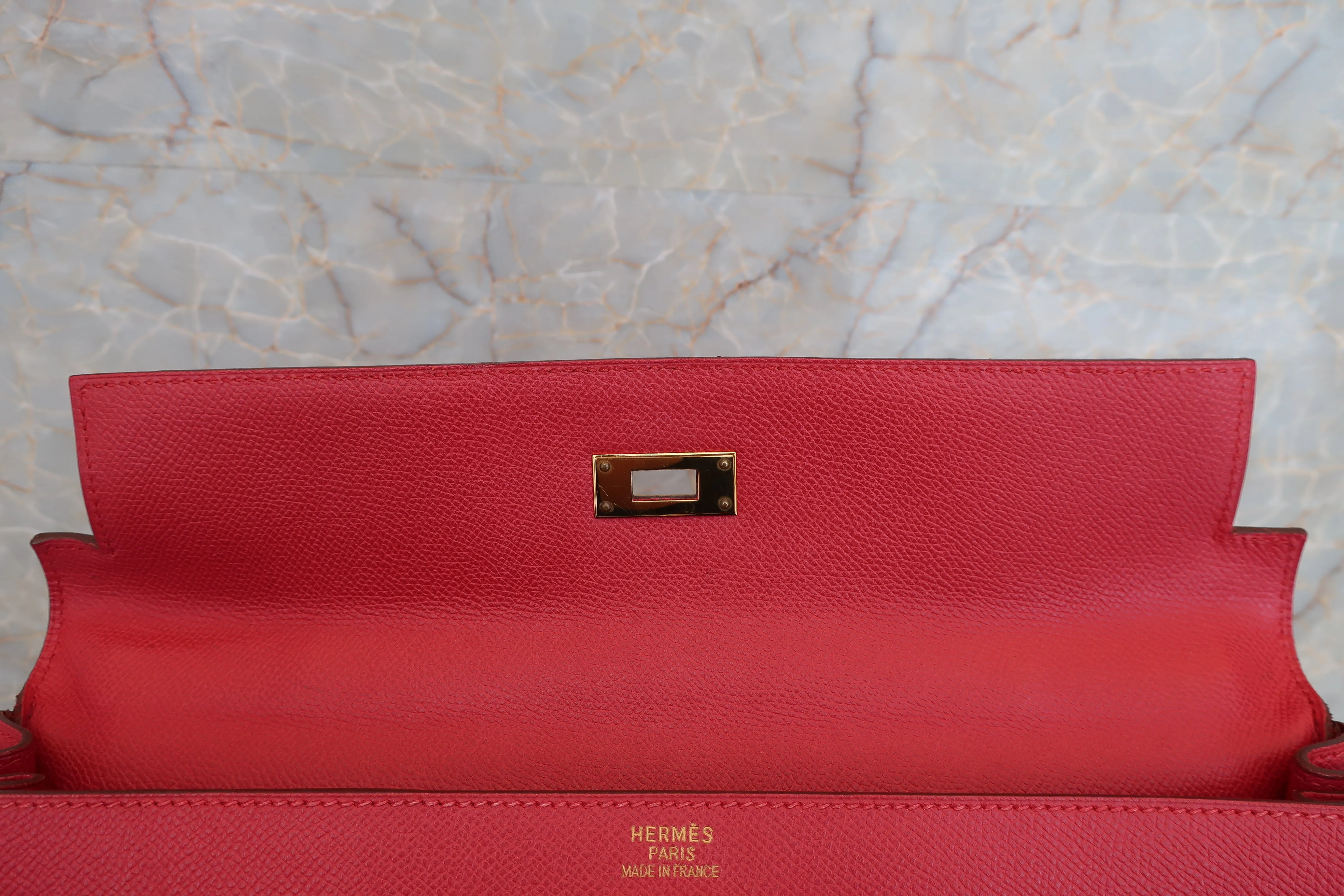 HERMES／エルメス ケリー35 クシュベル ルージュヴィフ □G刻印 ショルダーバッグ 700010073