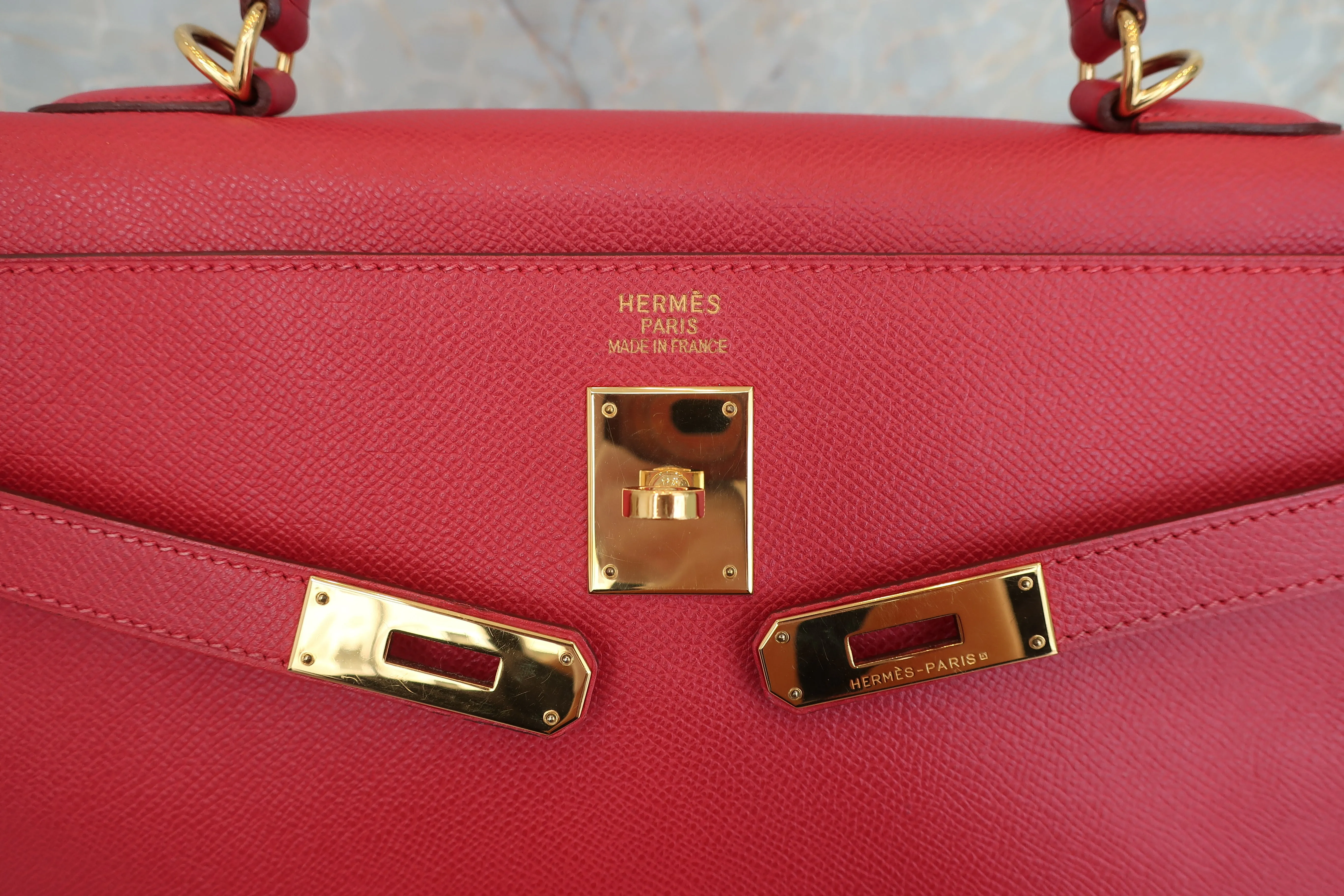 HERMES／エルメス ケリー35 クシュベル ルージュヴィフ □G刻印 ショルダーバッグ 700010073