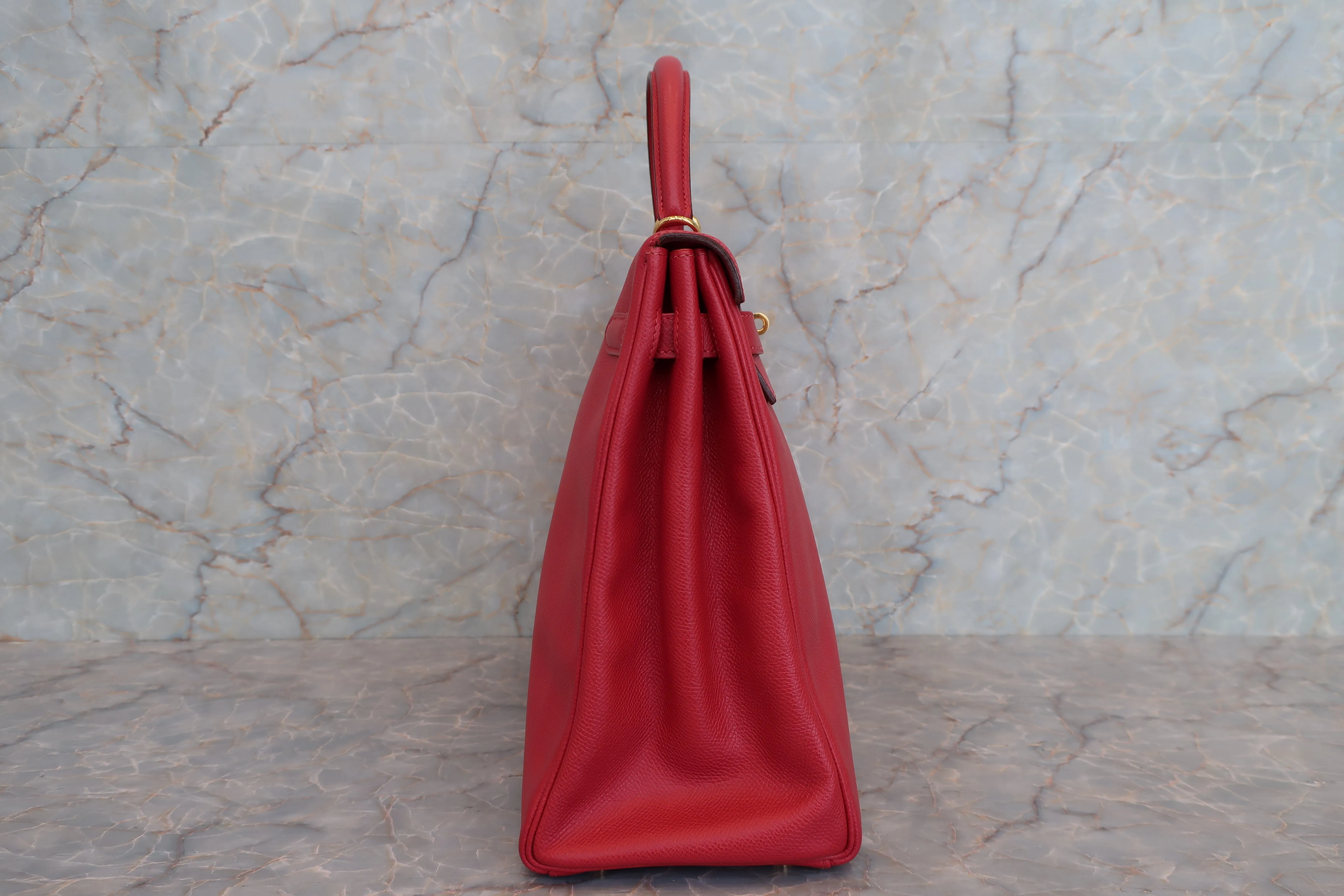 HERMES／エルメス ケリー35 クシュベル ルージュヴィフ □G刻印 ショルダーバッグ 700010073