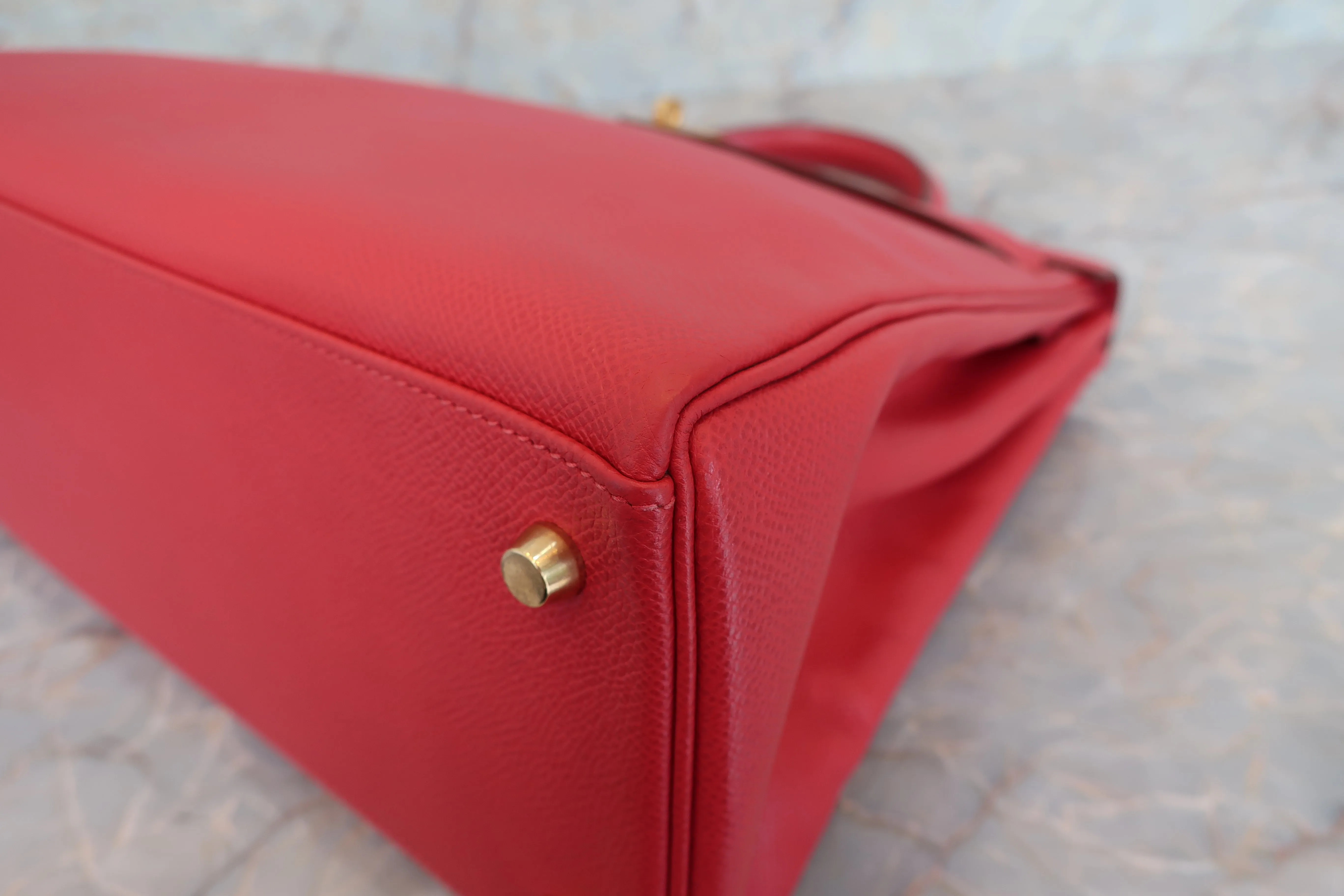 HERMES／エルメス ケリー35 クシュベル ルージュヴィフ □G刻印 ショルダーバッグ 700010073
