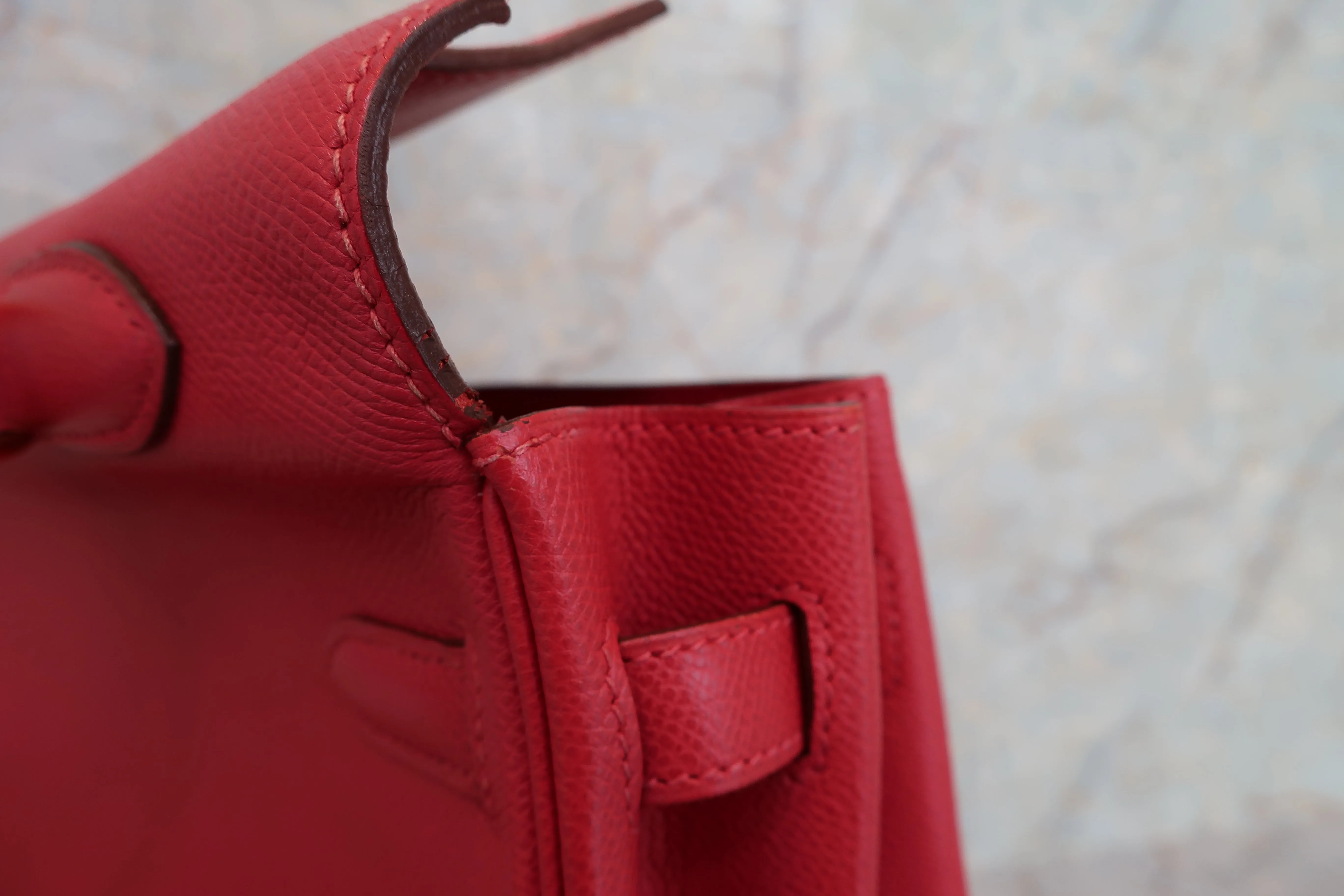 HERMES／エルメス ケリー35 クシュベル ルージュヴィフ □G刻印 ショルダーバッグ 700010073