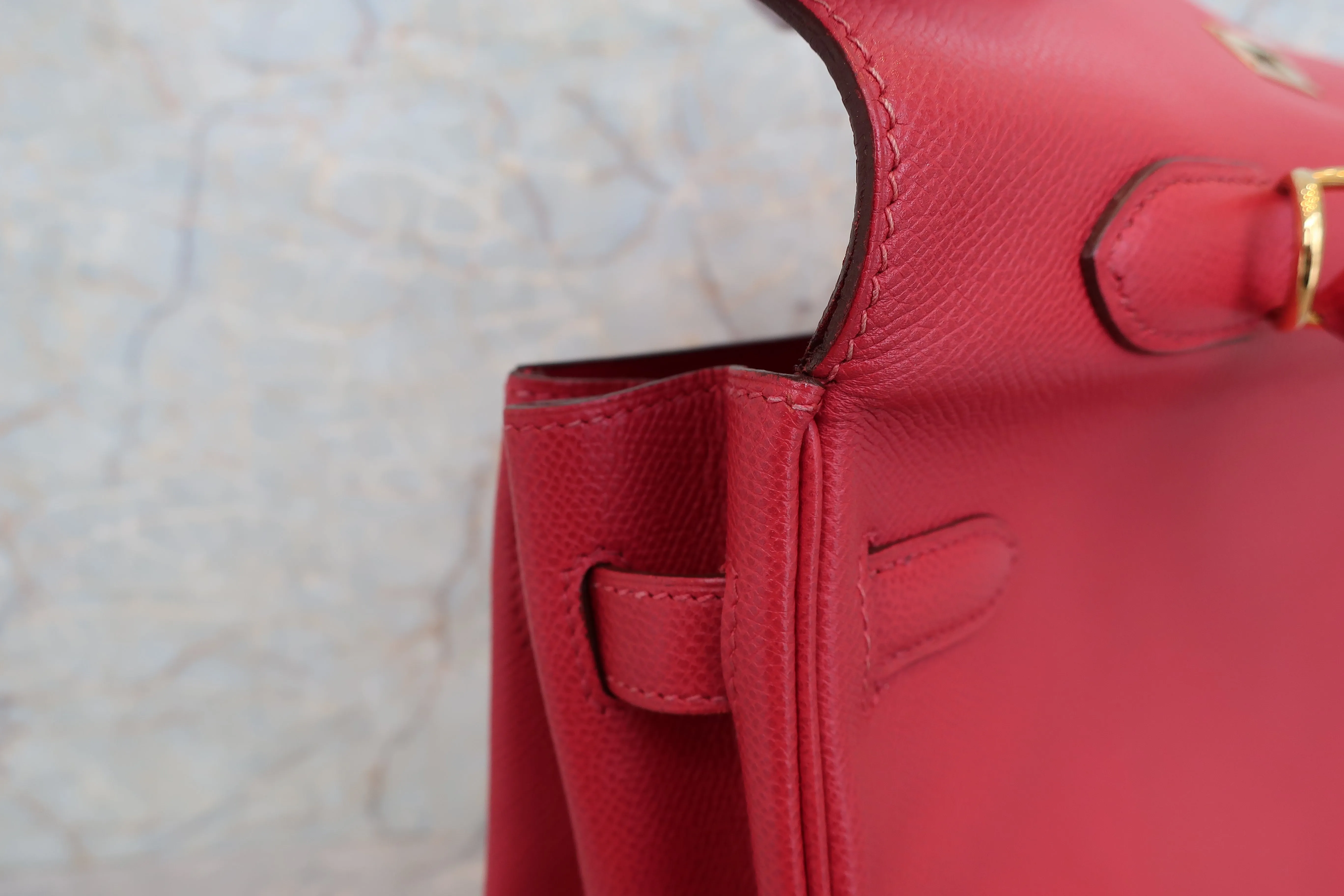 HERMES／エルメス ケリー35 クシュベル ルージュヴィフ □G刻印 ショルダーバッグ 700010073