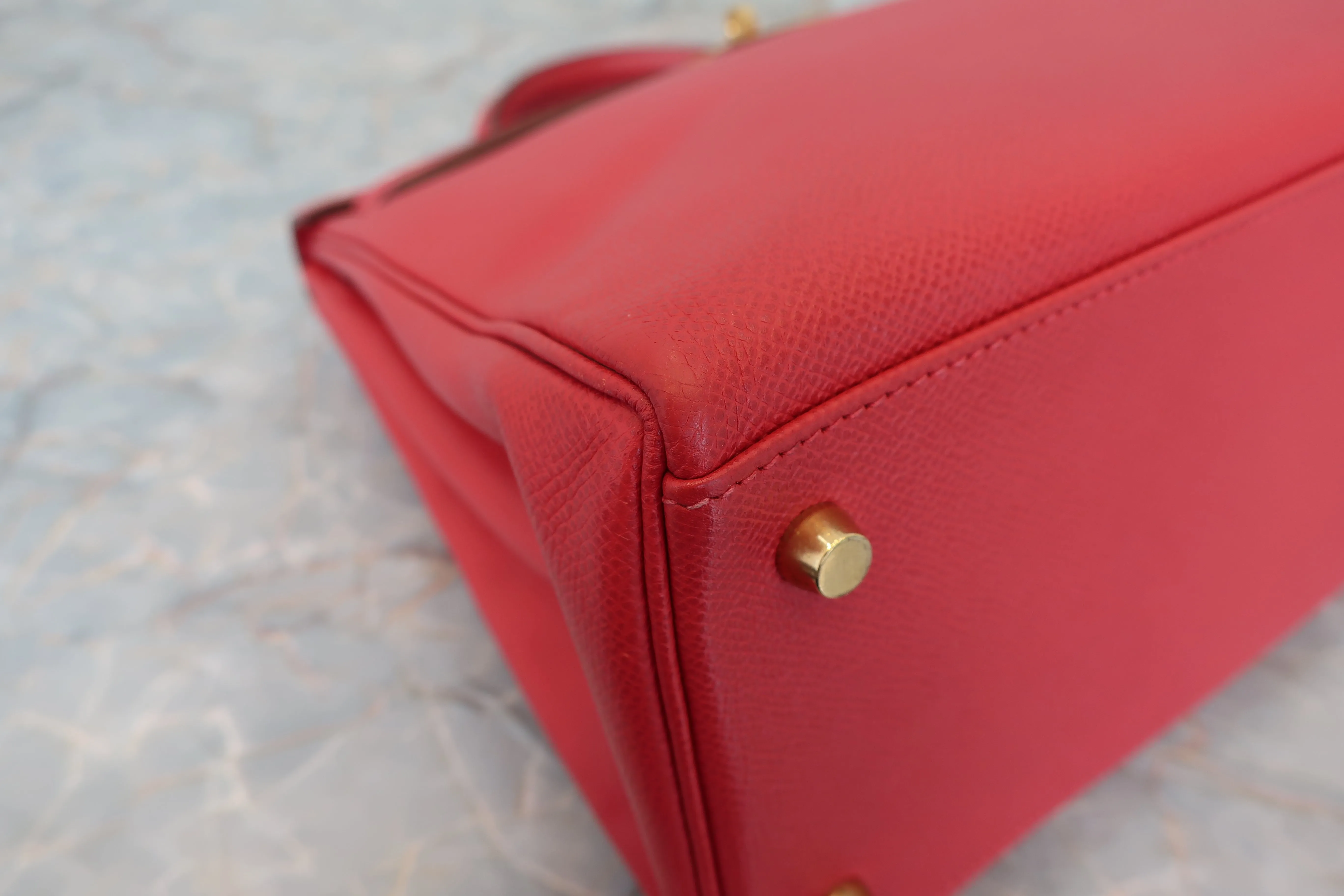 HERMES／エルメス ケリー35 クシュベル ルージュヴィフ □G刻印 ショルダーバッグ 700010073