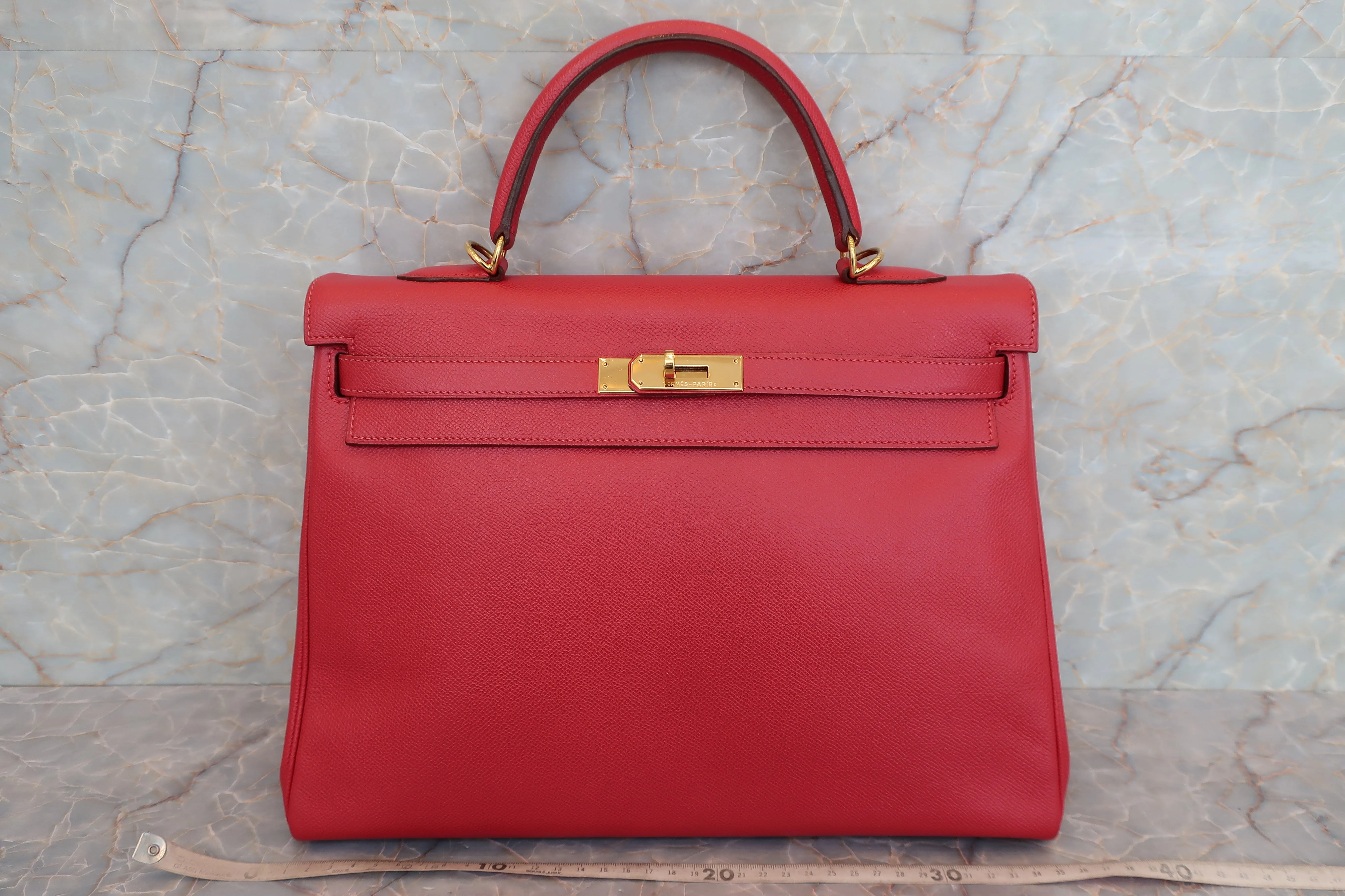 HERMES／エルメス ケリー35 クシュベル ルージュヴィフ □G刻印 ショルダーバッグ 700010073