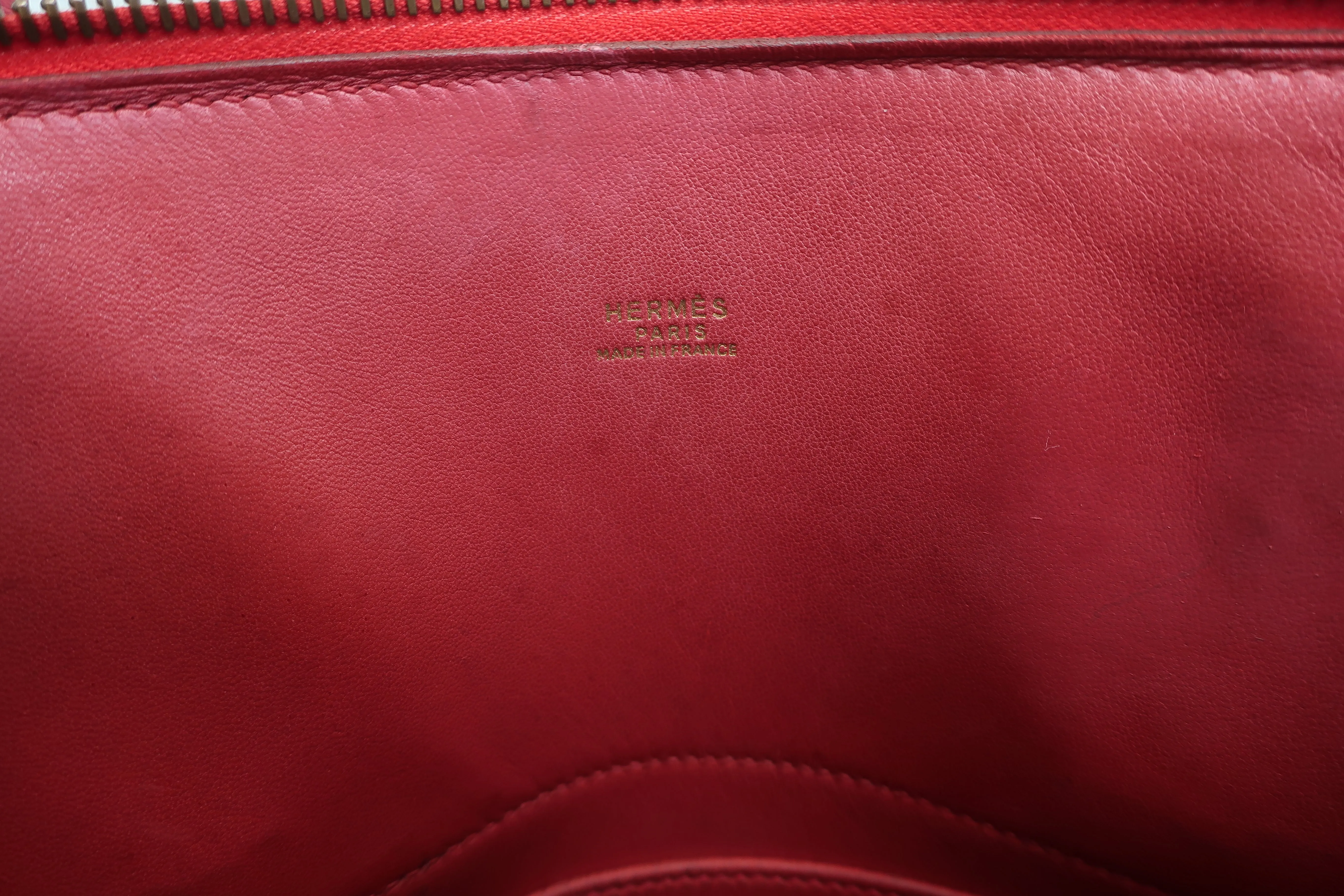 HERMES／エルメス ボリード35 クシュベル ルージュヴィフ 〇Z刻印 ショルダーバッグ 600090263