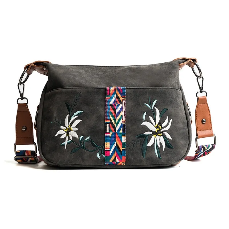 High Quality Abrasive Fabric Women Bag Fashion Embroidery Handbag Female Crossbody Bags Designer Multifunction Shoulder Bag Tote