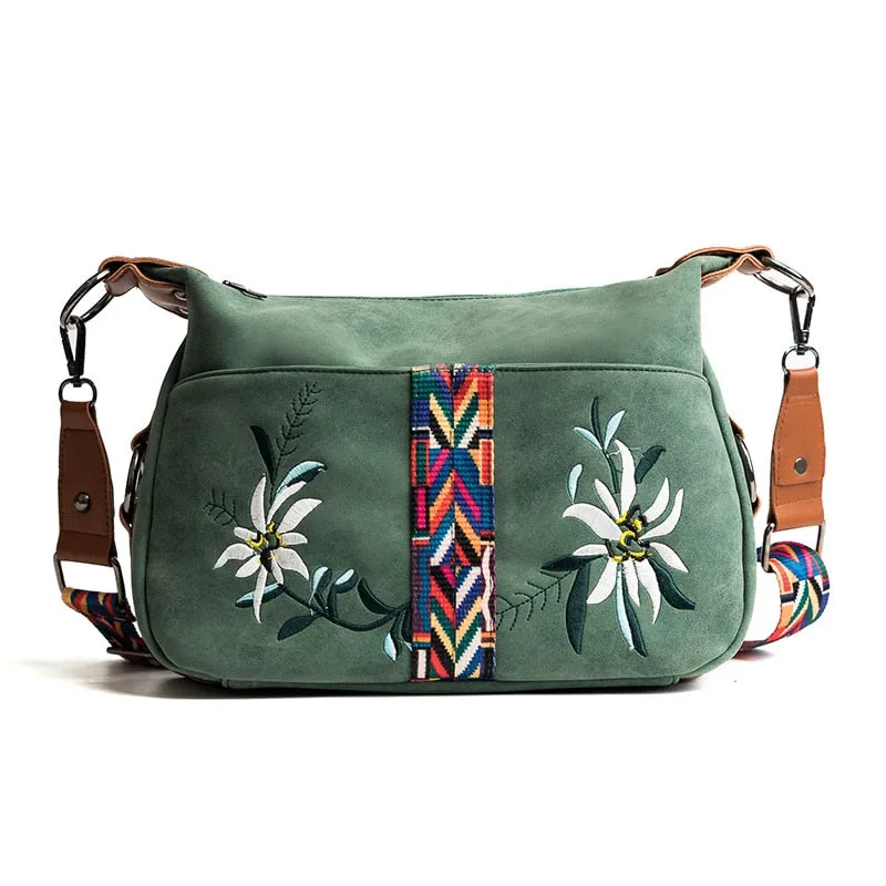 High Quality Abrasive Fabric Women Bag Fashion Embroidery Handbag Female Crossbody Bags Designer Multifunction Shoulder Bag Tote