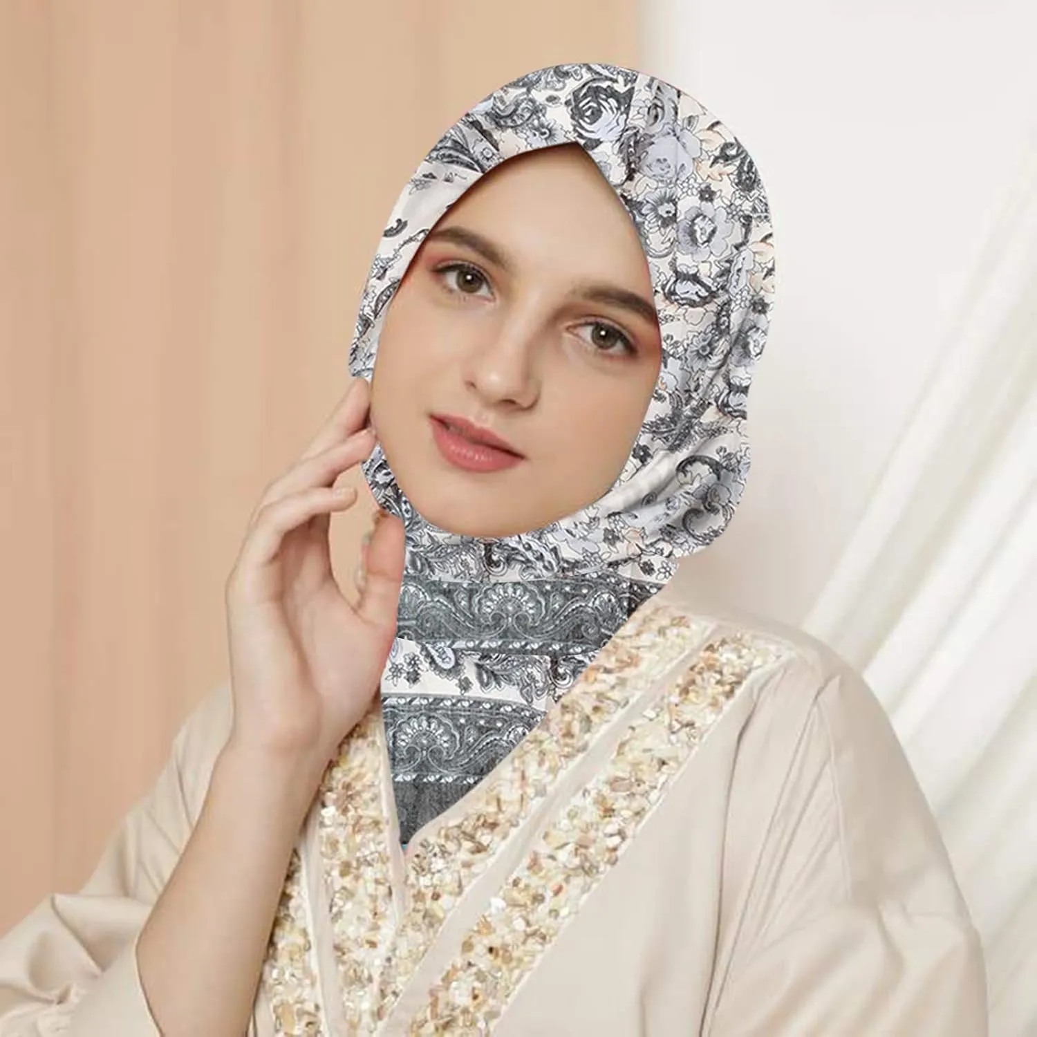 Hijab Scarf Muslim Turban Satin Headwraps For Black Women Hair Covers For Hair Loss Head Scarves Cotton Modefa