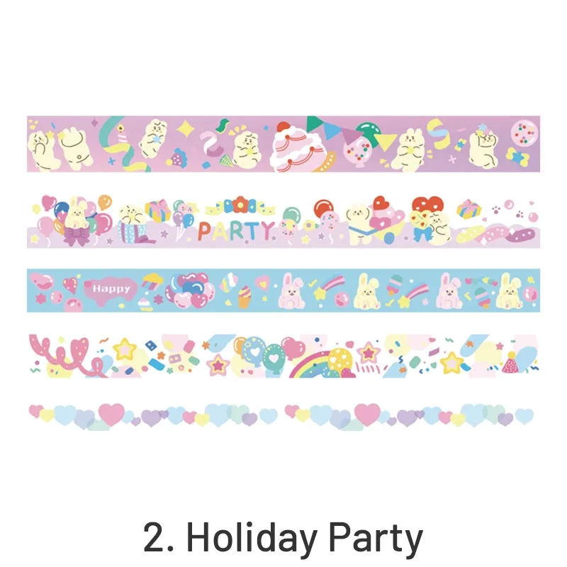 Holiday Party Cute Cartoon Animal Washi Tape Set