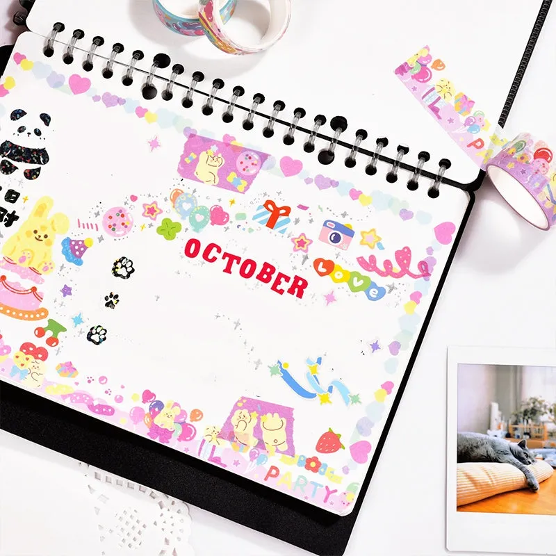 Holiday Party Cute Cartoon Animal Washi Tape Set