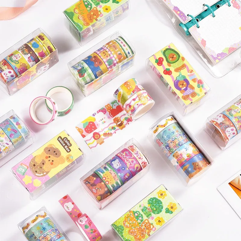 Holiday Party Cute Cartoon Animal Washi Tape Set