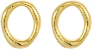 Hollow Round Stud Earrings for Women Geometry Irregular Circle Stud Earrings Stainless Steel Minimalist Statement Earrings Fashion Ear Jewelry
