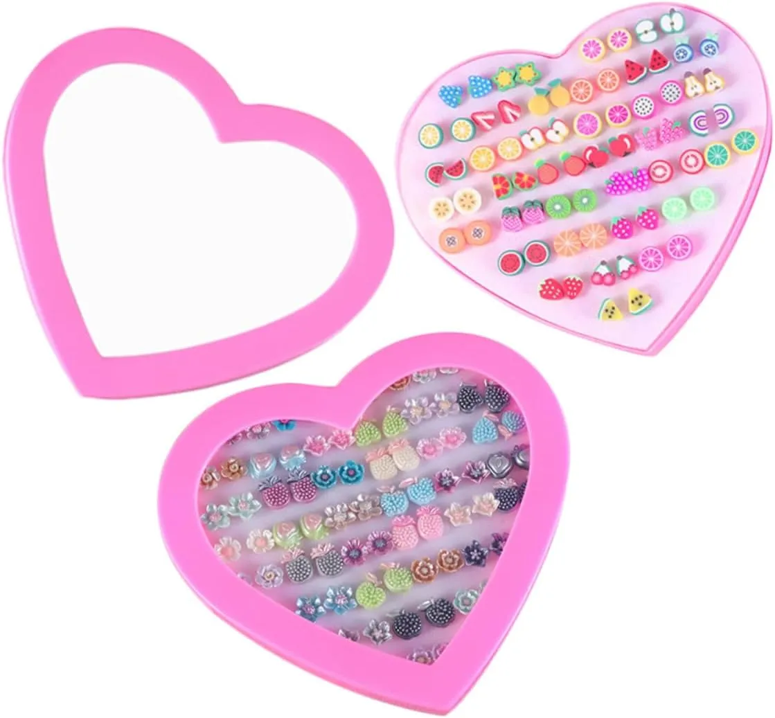 Homoyoyo Fashion Earring Studs Set 36 Pairs of Plastic Women's Cartoon Earrings for Daily Party and Special Occasions