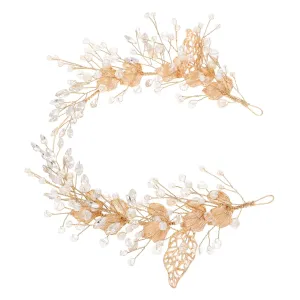 Homoyoyo Unique Bridal Hairpin Leaf Design Pearl Buttons Wedding Jewelry for Women Zinc Alloy Accessory