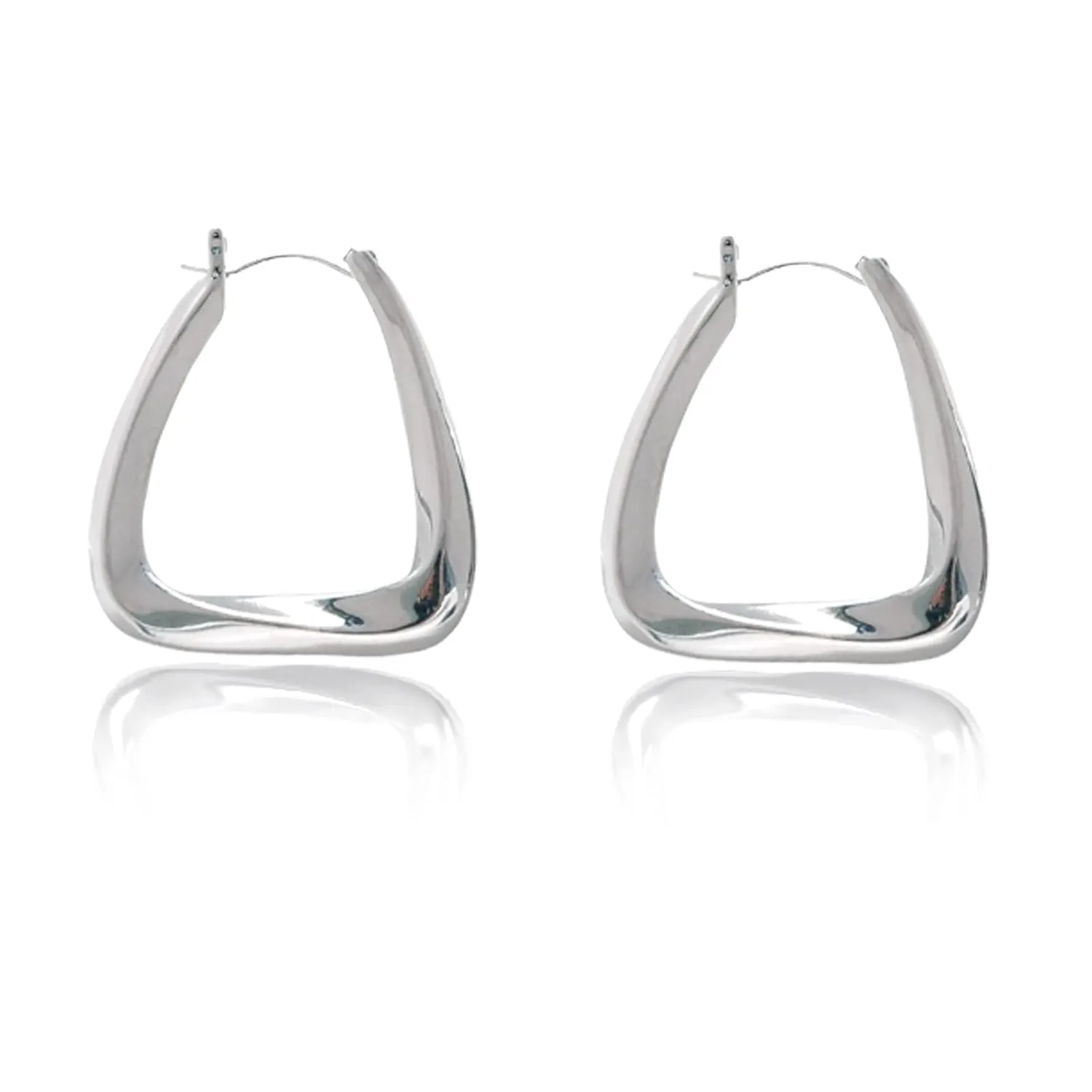 Hoop Earrings U-shaped Hoop Earring S925 Sterling Silver Hypoallergenic Gifts for Women Girls (silver)