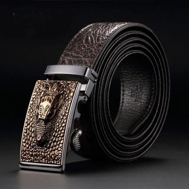 Hot Sale Men belts Luxury Genuine leather Crocodile designer Automatic Belt