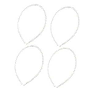 Housoutil Fairy Hair Hoops Pearl Headbands for Women Girls Perfect for Wedding Banquet