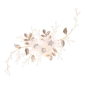 Housoutil Floral Headband Pearl and Rhinestones Elegant Bridal Accessory Ideal for Wedding Evening Events