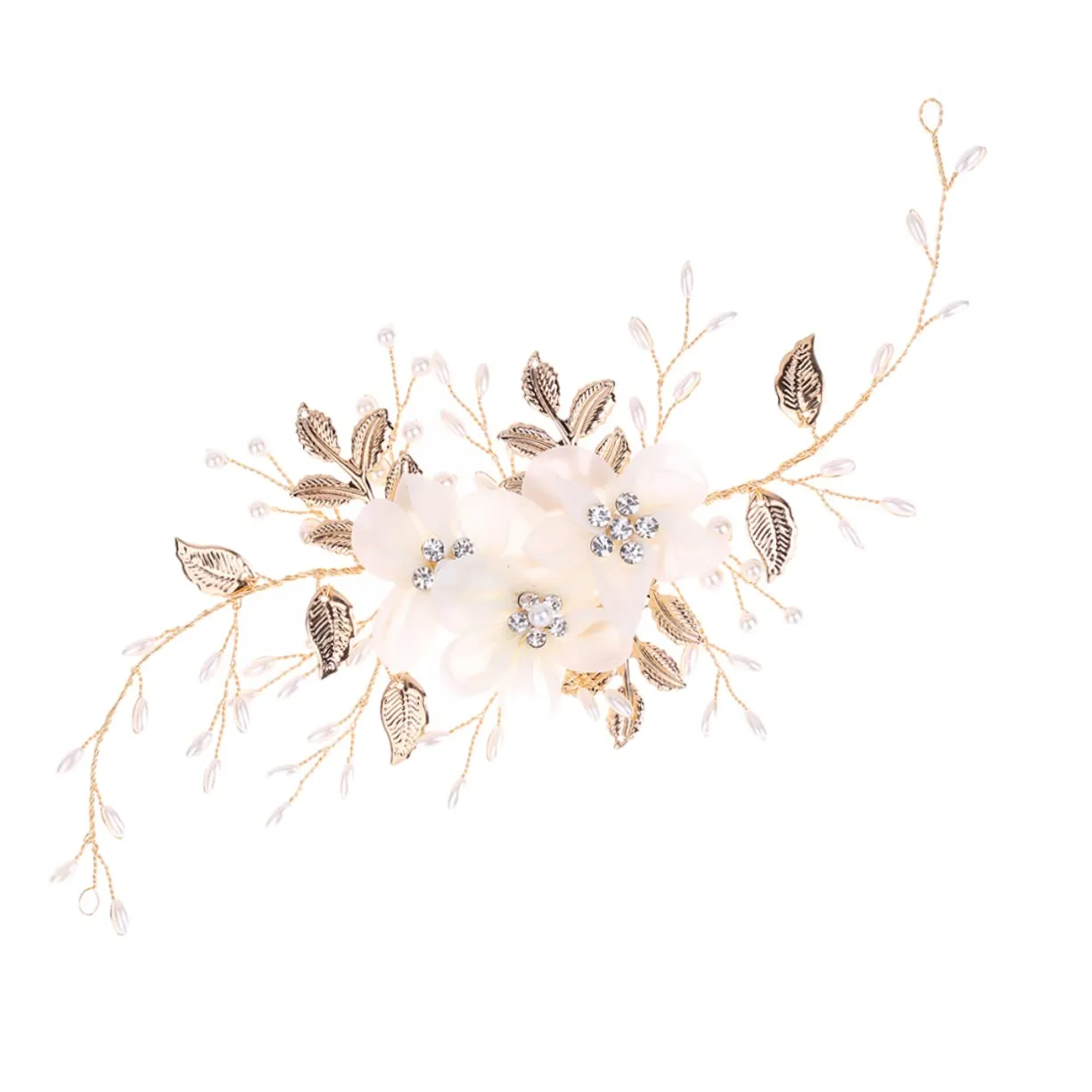 Housoutil Floral Headband Pearl and Rhinestones Elegant Bridal Accessory Ideal for Wedding Evening Events