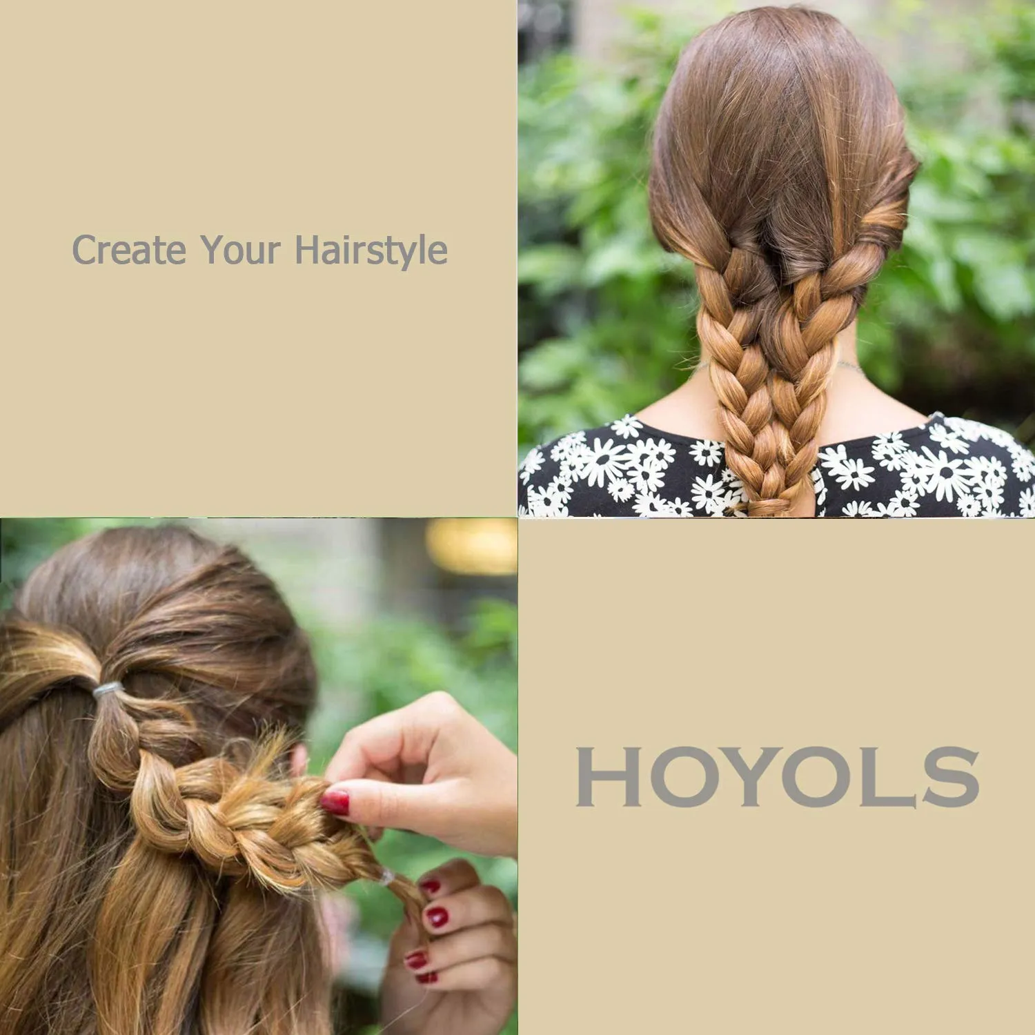 Hoyols Hair Bands Hair Ties Elastic Rubber Bands Ponytail Mini Soft for Women Girl 1000 Piece Pack Golden Color (Gold Metal)