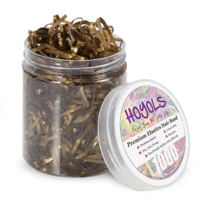 Hoyols Hair Bands Hair Ties Elastic Rubber Bands Ponytail Mini Soft for Women Girl 1000 Piece Pack Golden Color (Gold Metal)