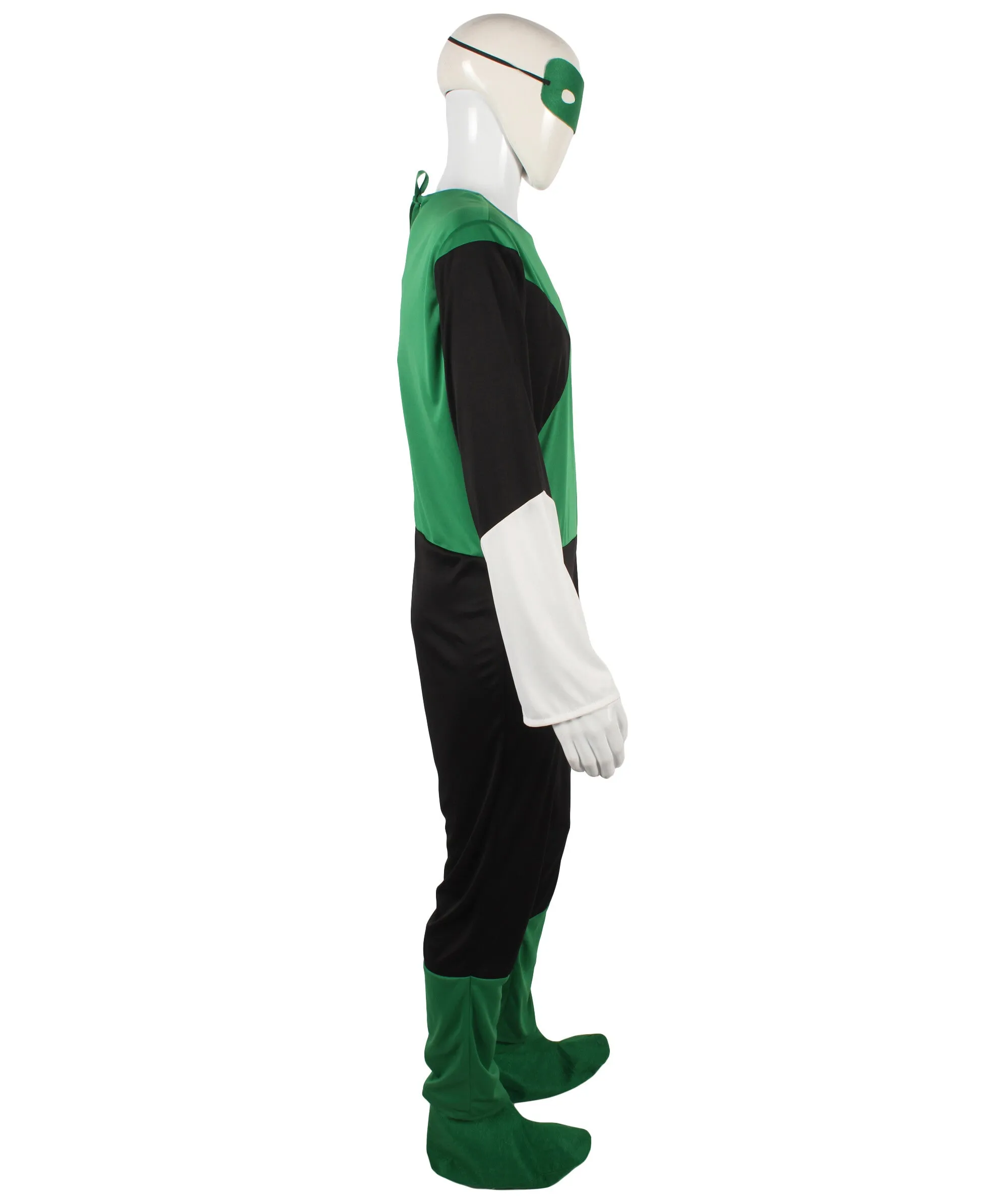 HPO Adult Men's Comic Movie Green & Black Pilot Superhero Costume I Suitable for Halloween I Flame-retardant Synthetic Fabric