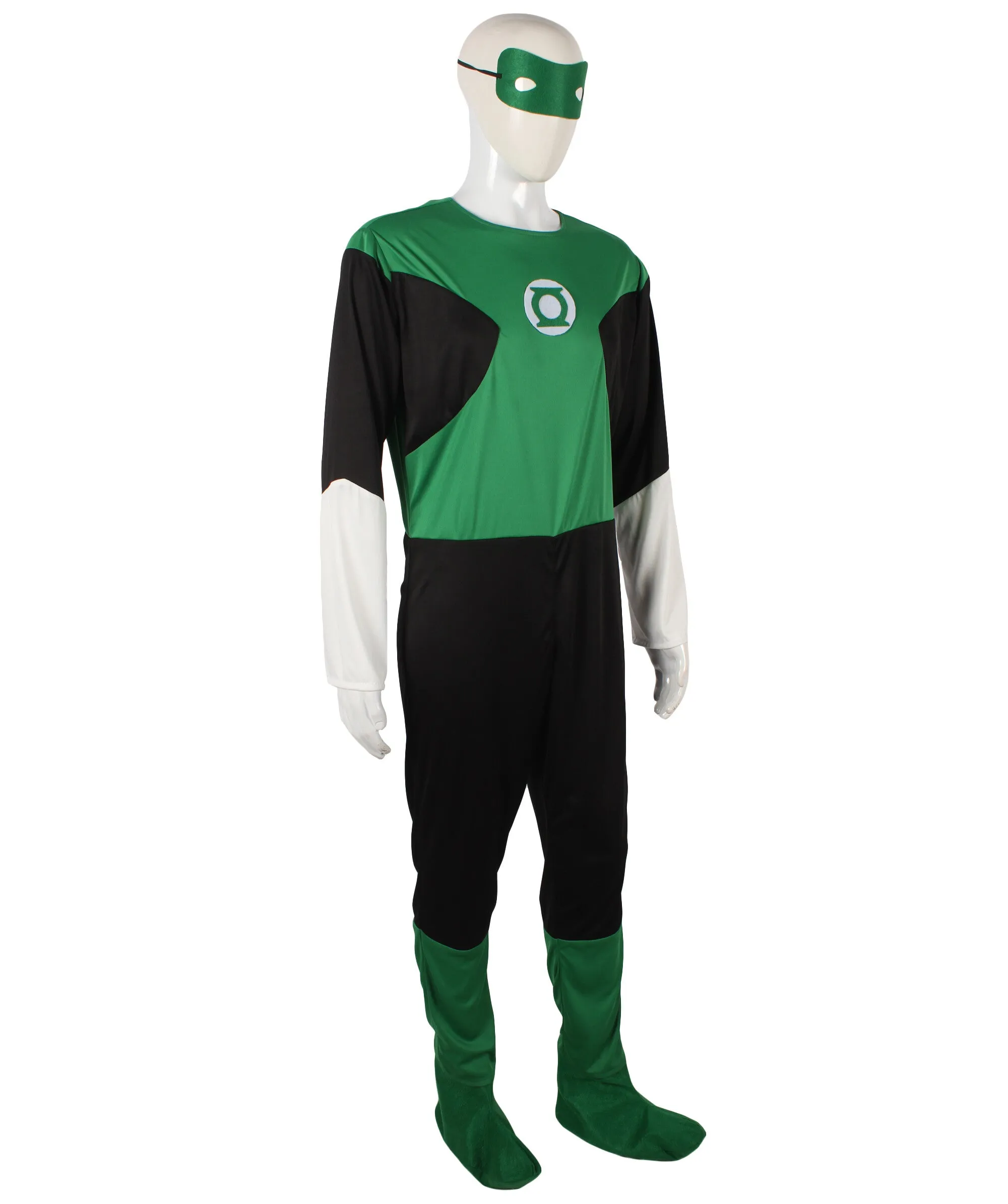 HPO Adult Men's Comic Movie Green & Black Pilot Superhero Costume I Suitable for Halloween I Flame-retardant Synthetic Fabric