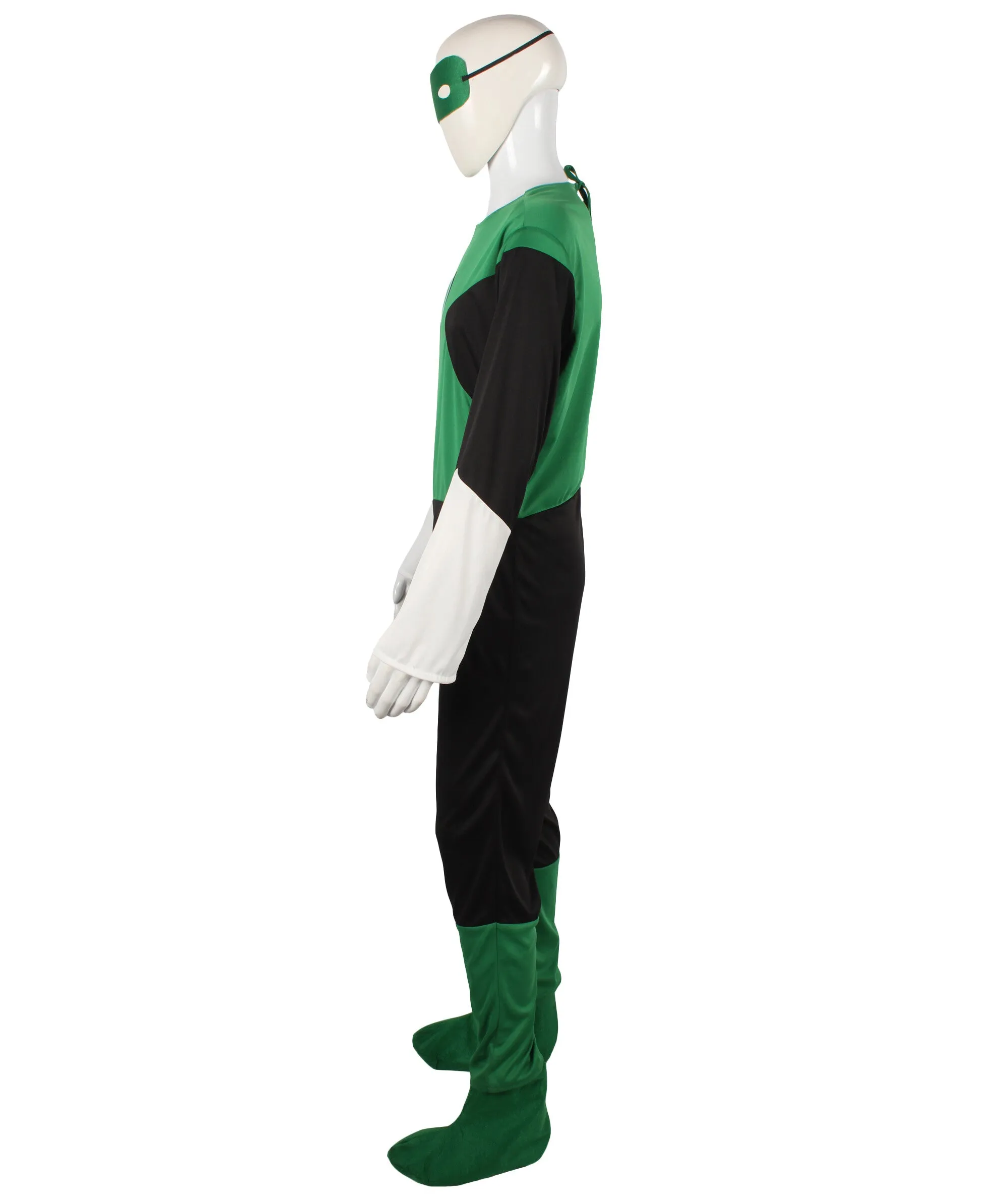 HPO Adult Men's Comic Movie Green & Black Pilot Superhero Costume I Suitable for Halloween I Flame-retardant Synthetic Fabric