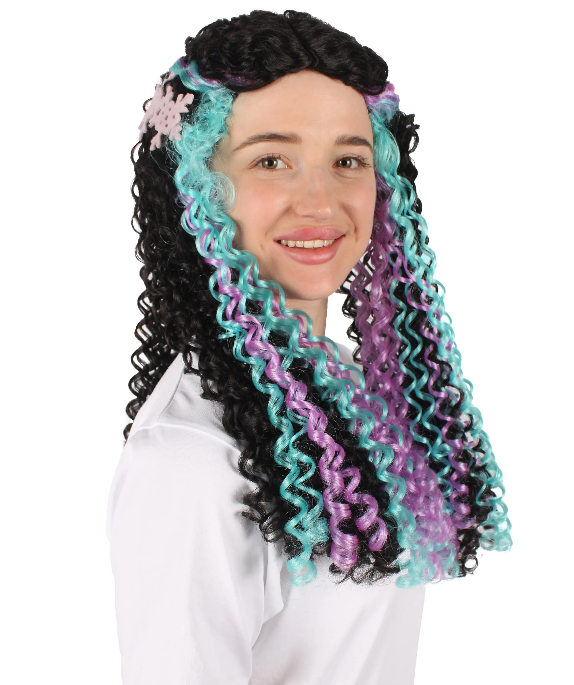 HPO Adult Women's Black Crochet Braid Full Locs Wig, Perfect for Halloween, Flame-retardant Synthetic Fiber