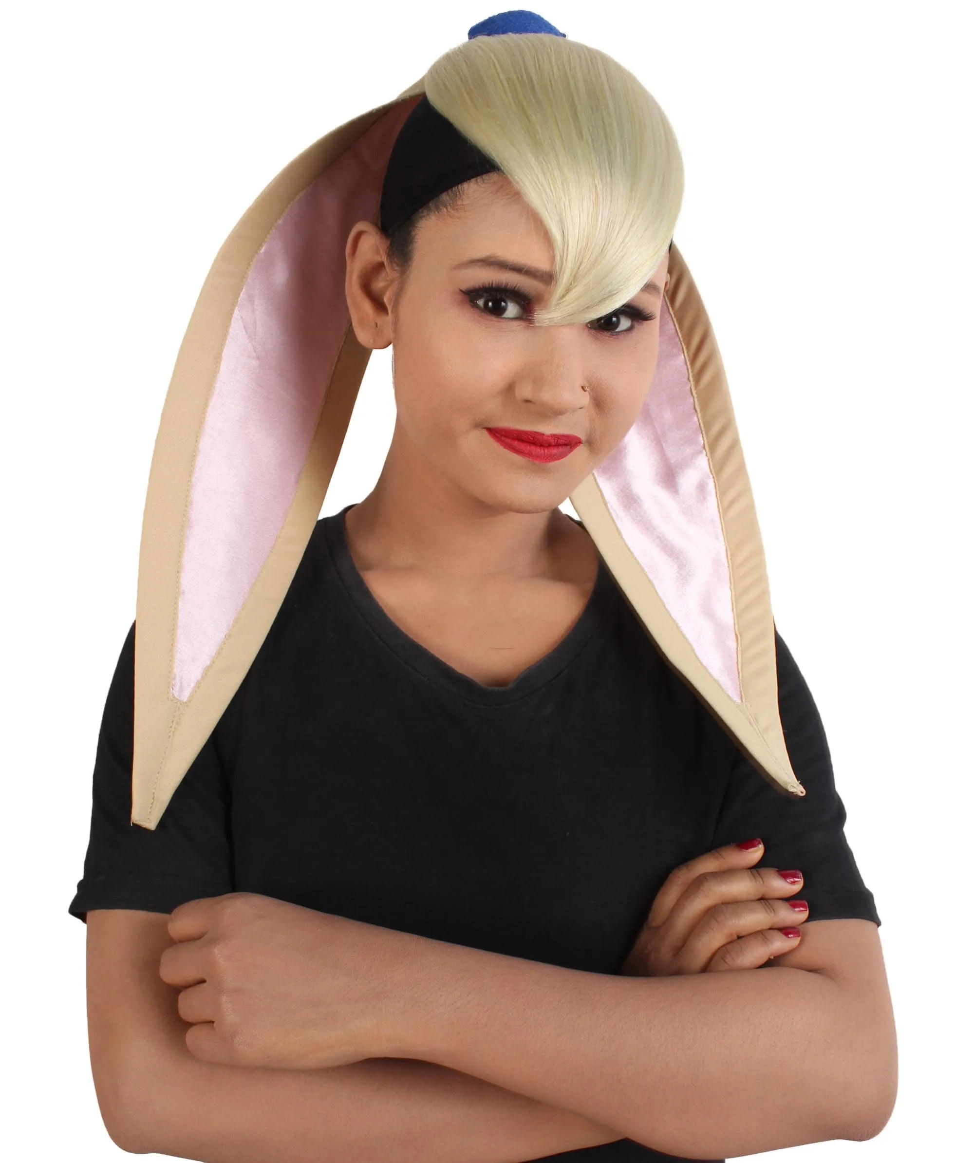 HPO Adult Women's Bunny Vintage Cartoons Bangs and Ears , Synthetic Soft Fiber Hair , Perfect for your next Festival and Group Anime Party!