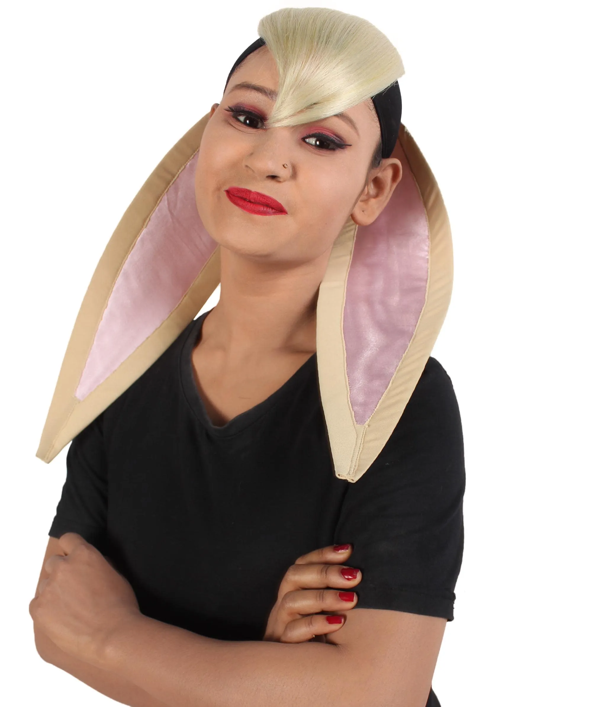 HPO Adult Women's Bunny Vintage Cartoons Bangs and Ears , Synthetic Soft Fiber Hair , Perfect for your next Festival and Group Anime Party!