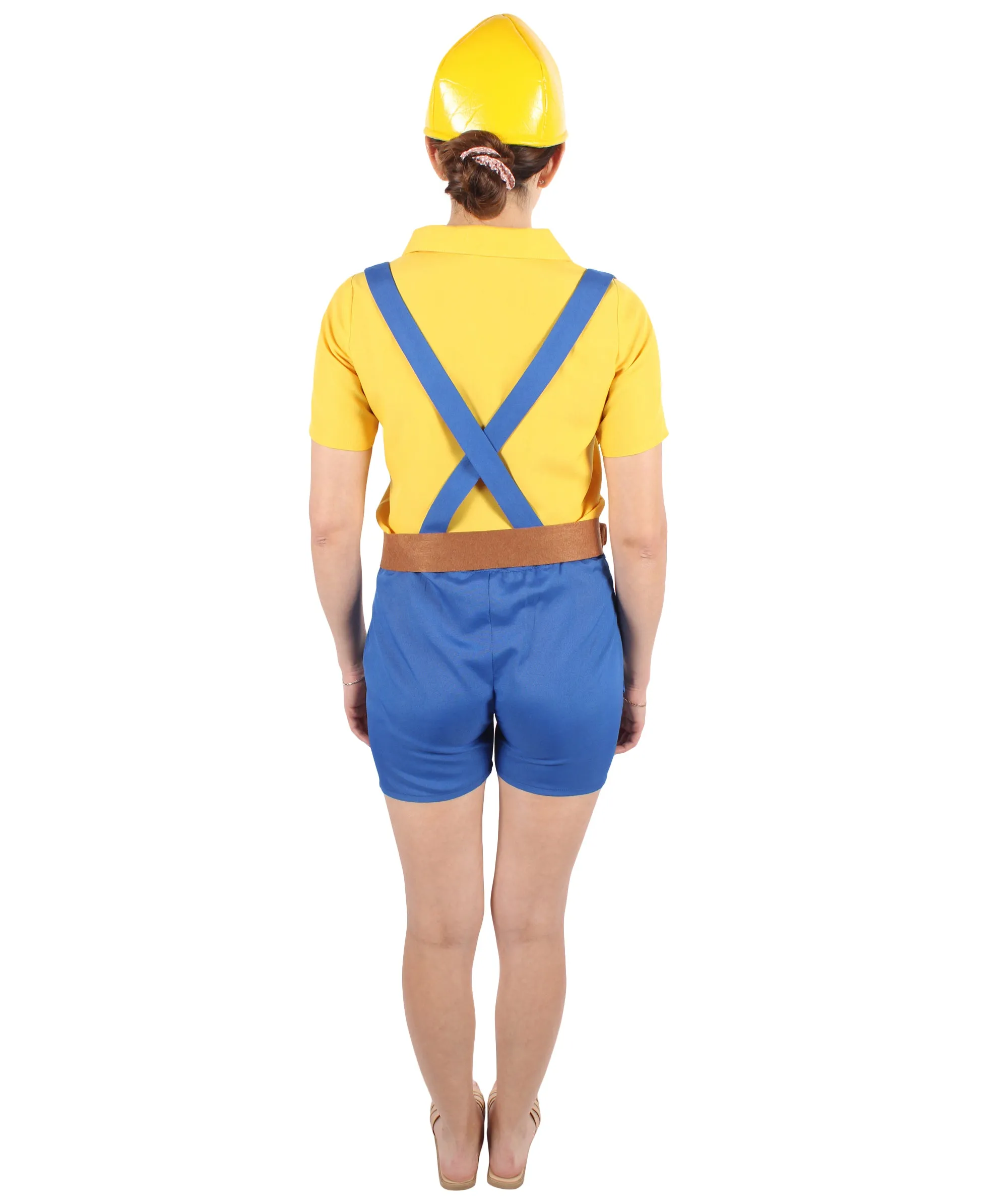 HPO Adult Women's Cartoon Character Builder Costume| Perfect for Halloween| Flame-retardant Synthetic Fabric