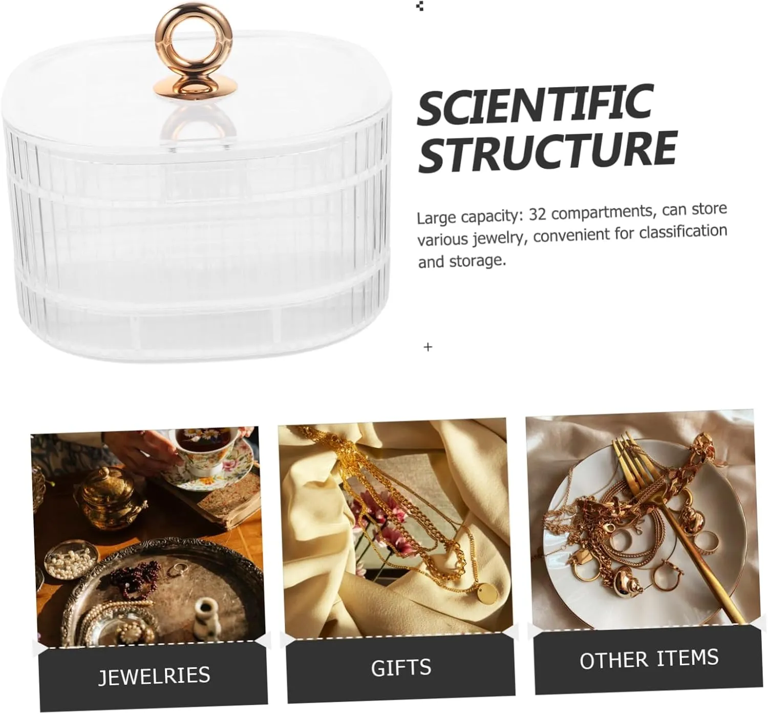IMIKEYA Earring Container Holder 3-tier Jewelry Box Organize Your Jewelry Desktop Organizer