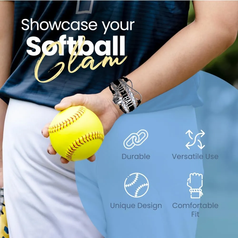 Infinity Charm Bracelet - Adjustable Softball Jewelry for Players, Teams and Coaches Gifts