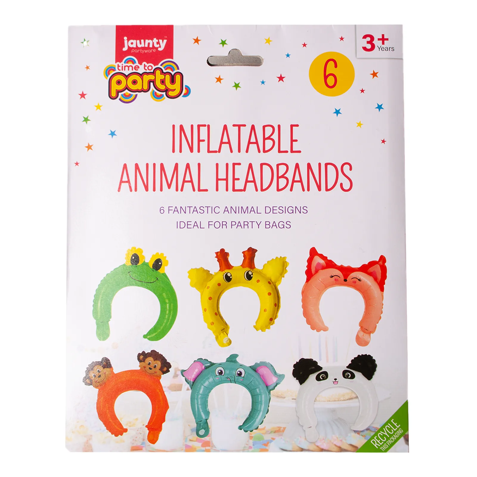 Inflatable Animal Headbands 6pk