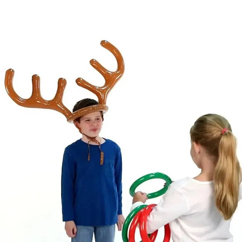 Inflatable Reindeer Antler Ring Toss Christmas Family Game Toys