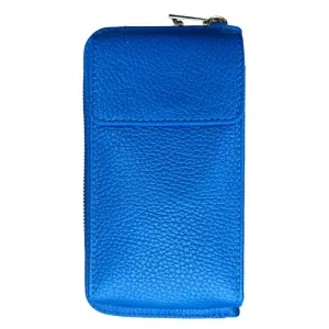 Italian Leather Cross-Body Purse Royal Blue