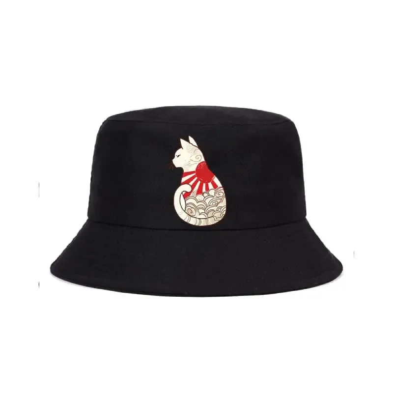 Japanese Cartoon Cat Bucket Hat