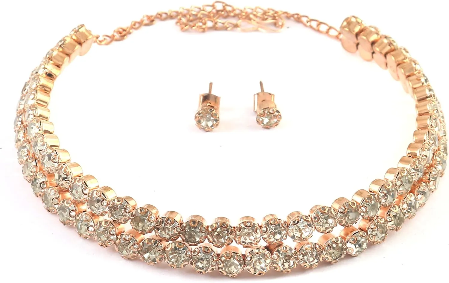 Jewar Necklace Set Pearl Polki AD CZ Multi-Stones Fashionable Gold Plated Jewelry for Women