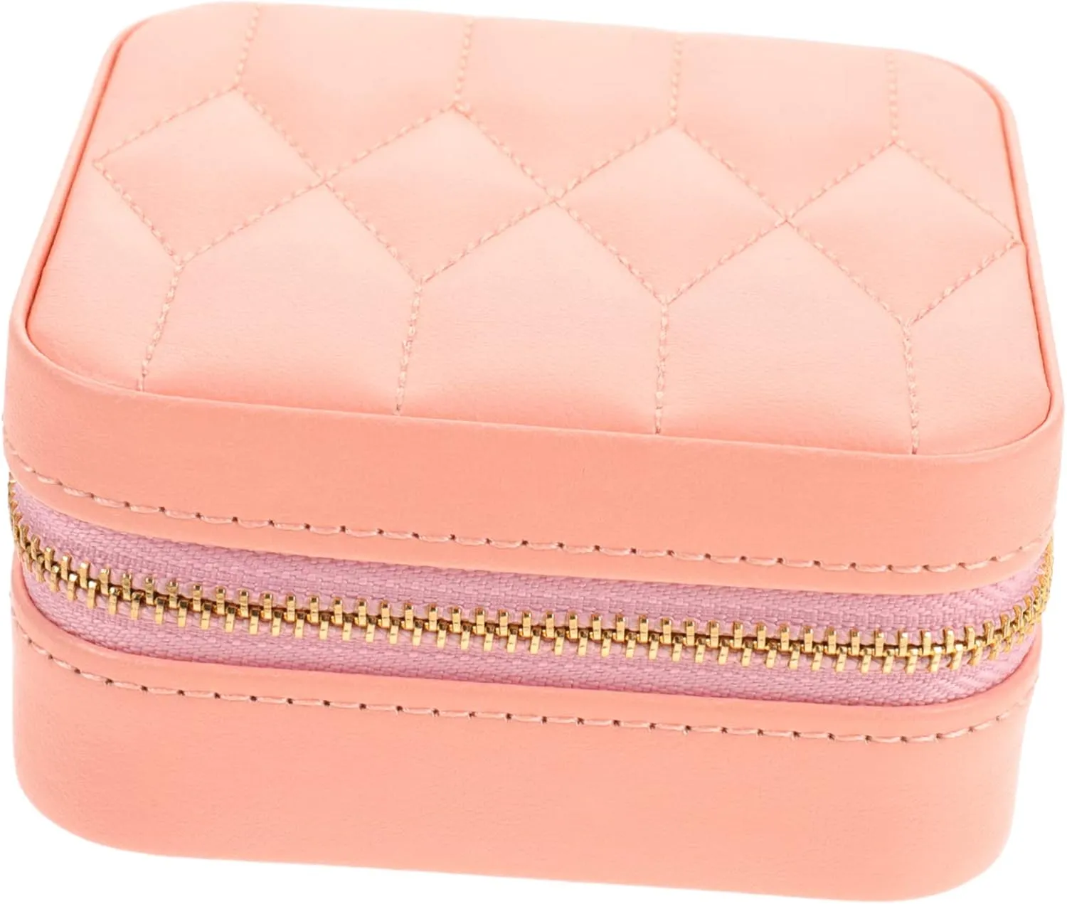 Jewelry Box with Zipper Design Portable Double Decorative Storage Case for Necklaces Earrings Rings and Bracelets present for Women Travel Friendly