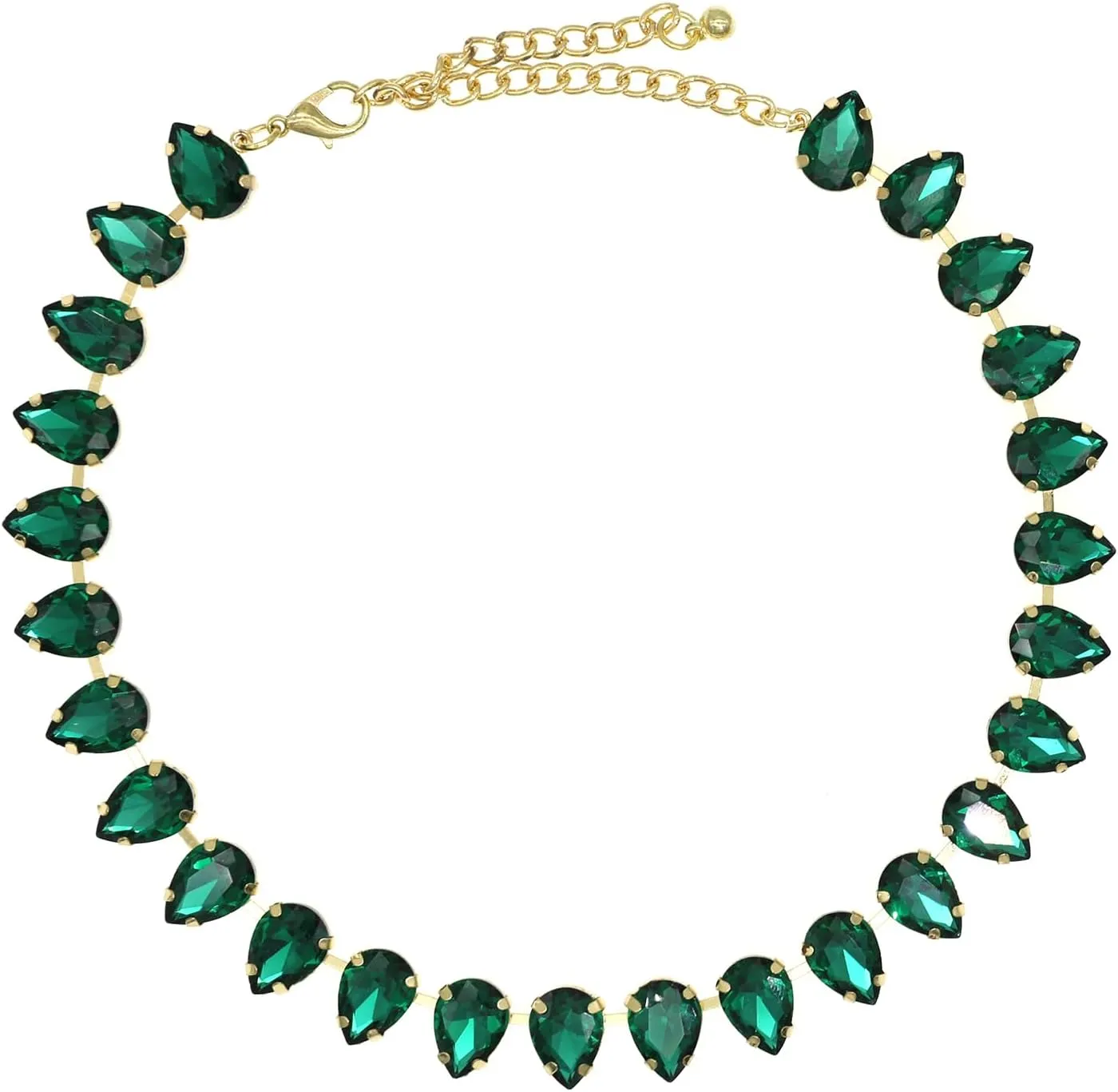 JNF Chunky Colorful Crystal Rhinestone Choker Collar Necklace for Women Twisted 3 Strand Statement Necklace Trendy Sparkly Gold Neck Chain Wedding Bridal Jewelry