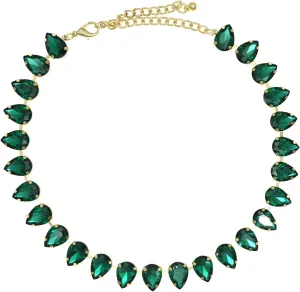 JNF Chunky Colorful Crystal Rhinestone Choker Collar Necklace for Women Twisted 3 Strand Statement Necklace Trendy Sparkly Gold Neck Chain Wedding Bridal Jewelry