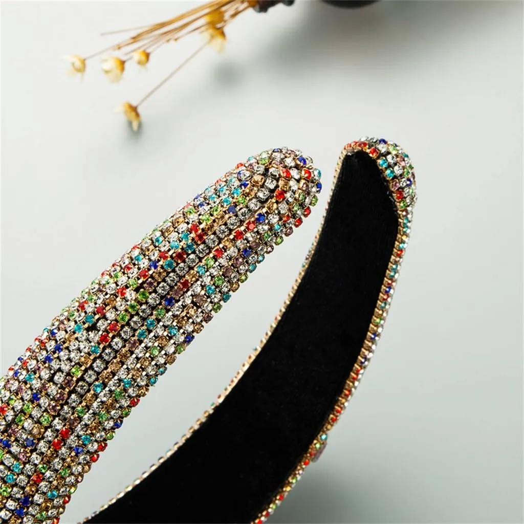 JSEIAJB Baroque Heavy Duty Full Diamond Pearl Velvet Hair Band Temperament Hair Accessories