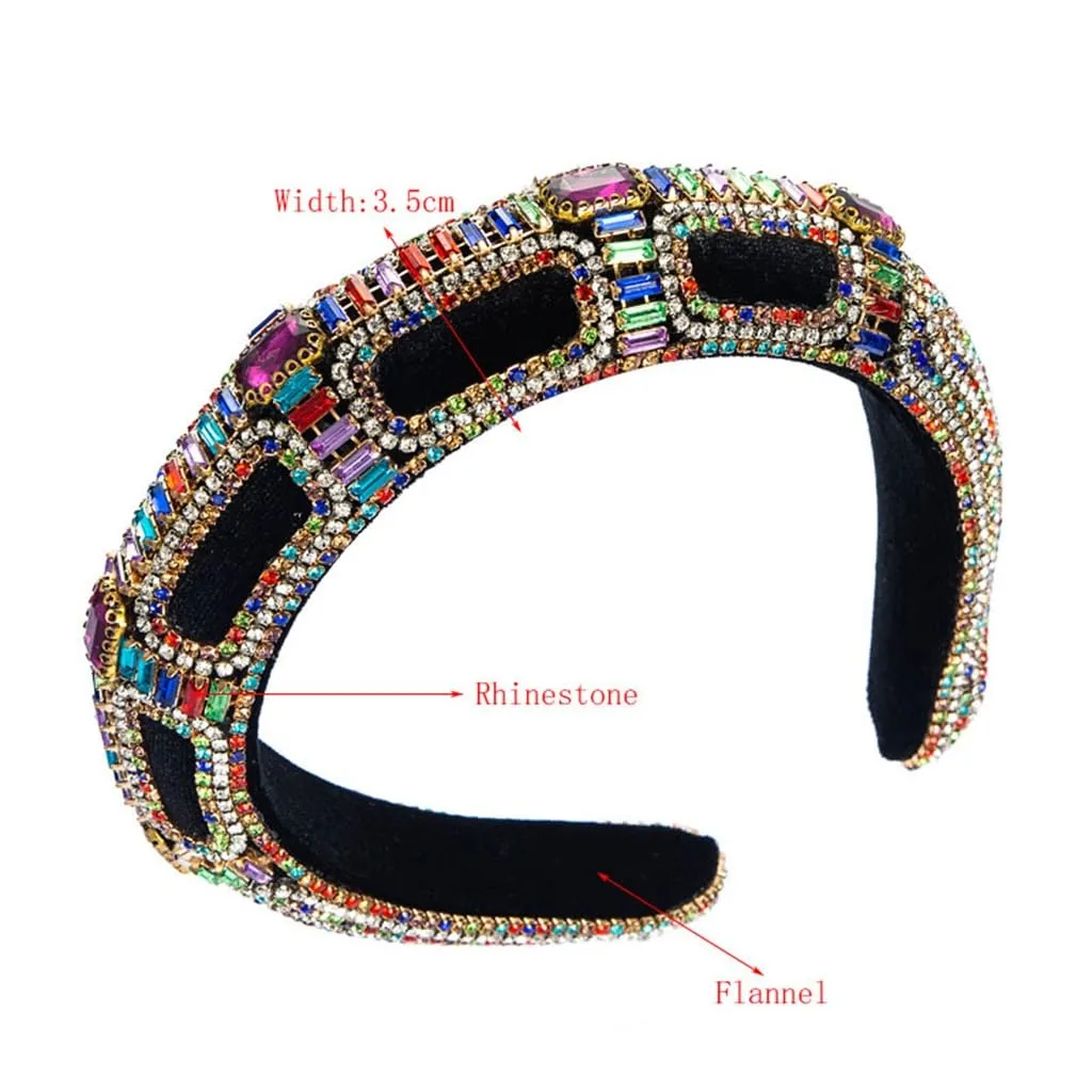 JSEIAJB Baroque Heavy Duty Full Diamond Pearl Velvet Hair Band Temperament Hair Accessories