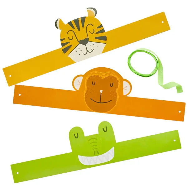 Jungle Animal Headbands Pack of 6