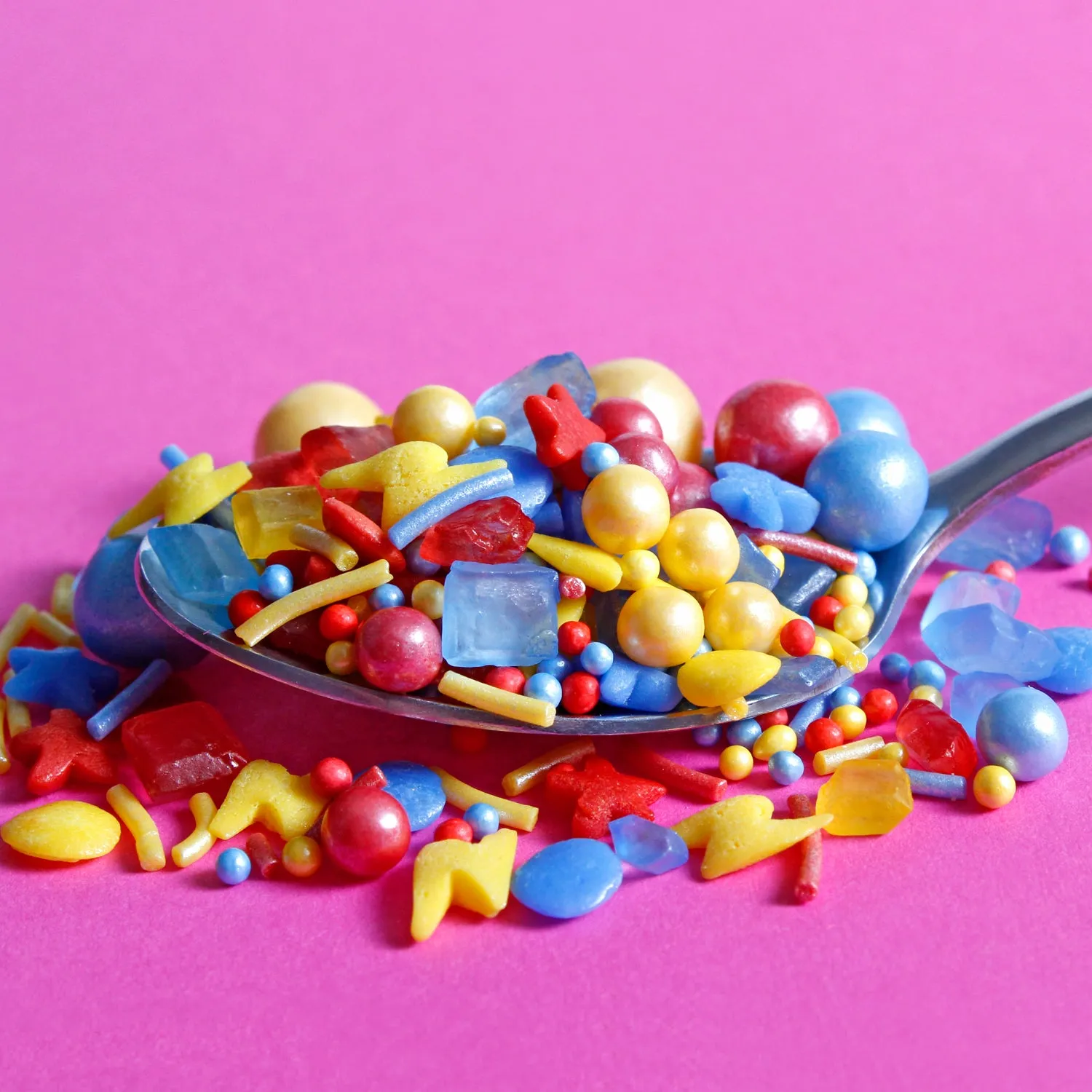 KAPOW Super Hero Inspired Sprinkle Mix Red Yellow and Blue (Best Before 30 Jun 2025)