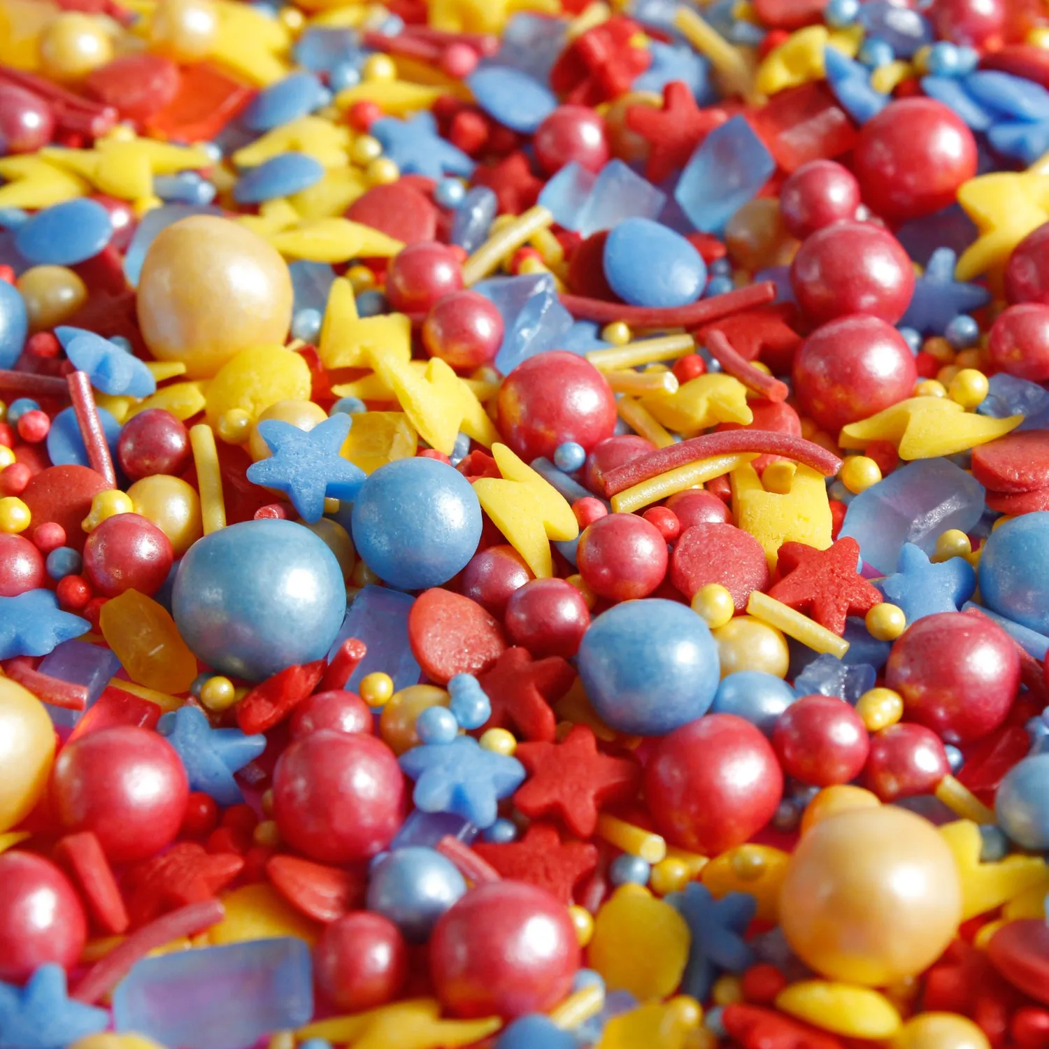 KAPOW Super Hero Inspired Sprinkle Mix Red Yellow and Blue (Best Before 30 Jun 2025)